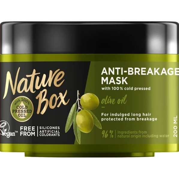 Nature Box Anti Breakage Mask Olive Μάσκα Μαλλιών με Έλαιο Ελιάς για Προστασία Από το Σπάσιμο 200ml