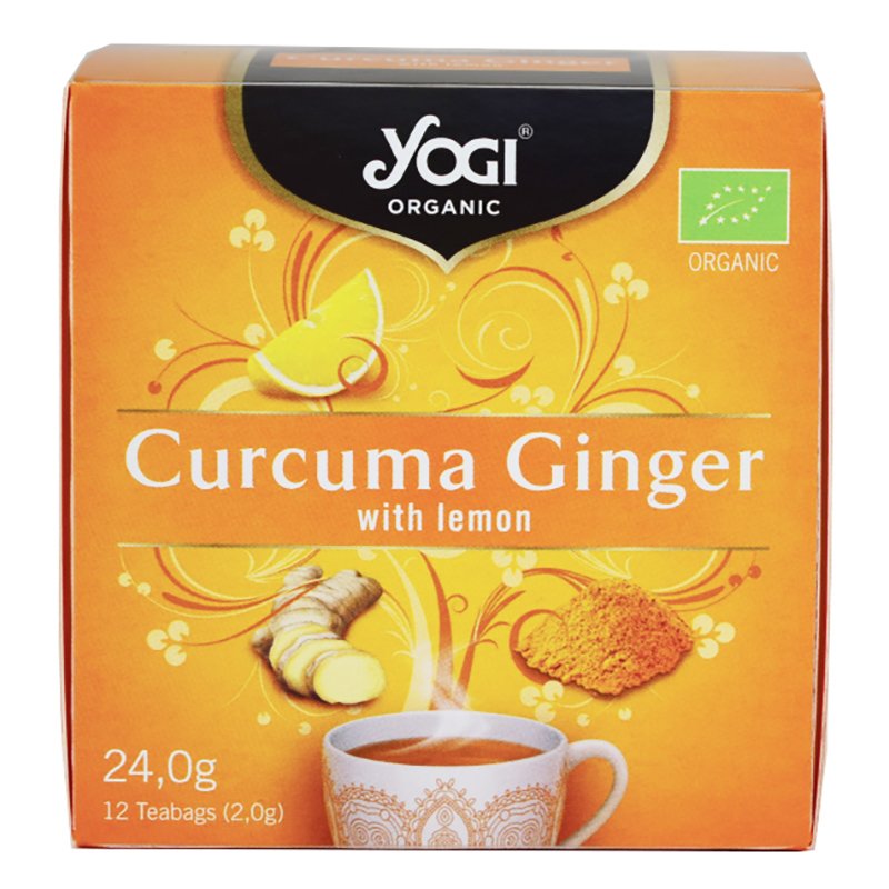 Yogi Tea Curcuma Ginger With Lemon Αφέψημα Από Μείγμα Κουρκουμά, Μπαχαρικών & Φρούτων Αγιουβέρδα 12 Teabags x 2gr