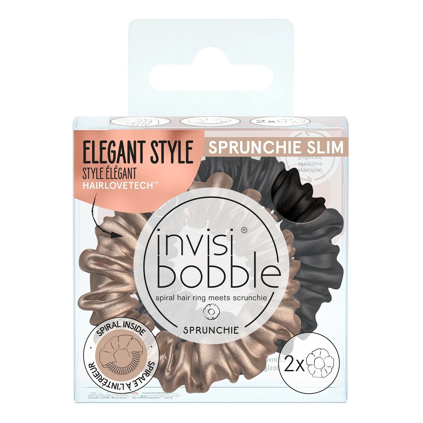 Invisibobble Sprunchie Slim True Golden, Χρυσό Μαύρο 2 Τεμάχια