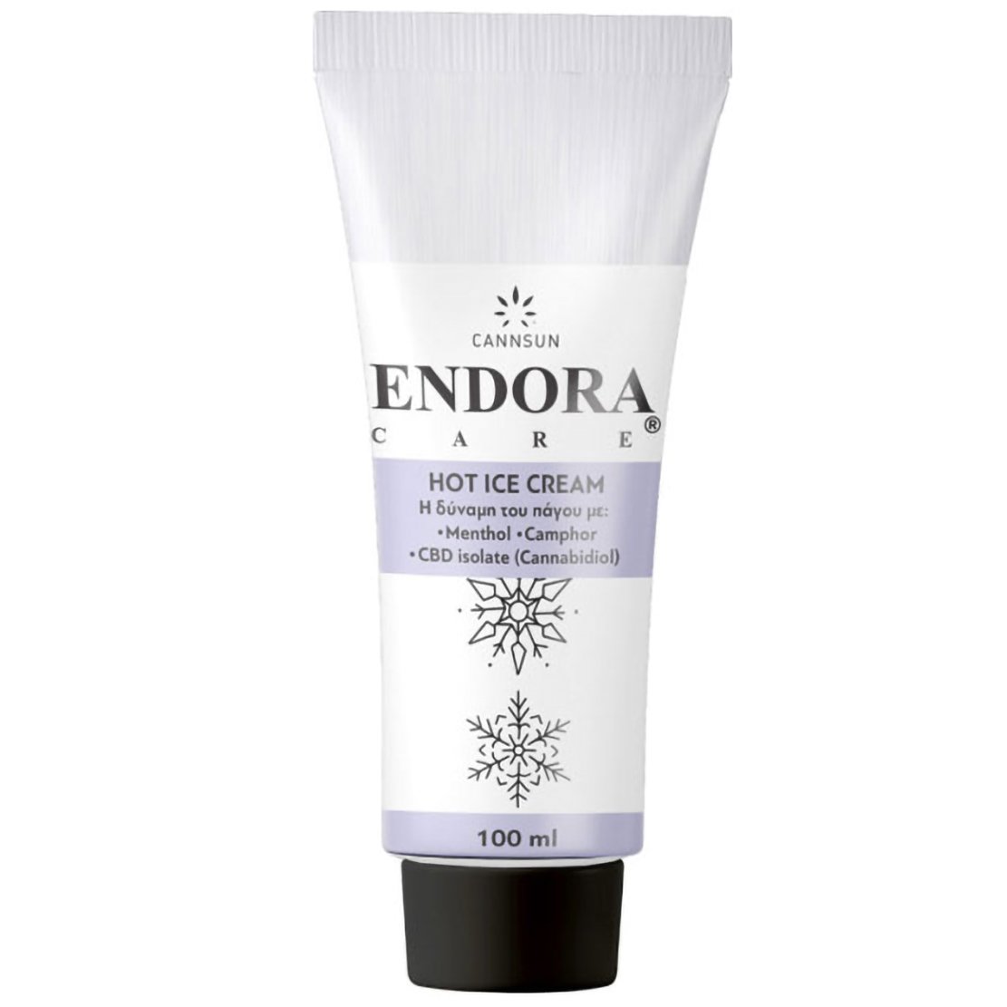 Cannsun Endora Care Hot Ice Cream with CBD Isolate, Menthol, Camphor Κρέμα Αναζωογόνησης των Καταπονημένων Μυών με Έλαιο Κάνναβης 100ml