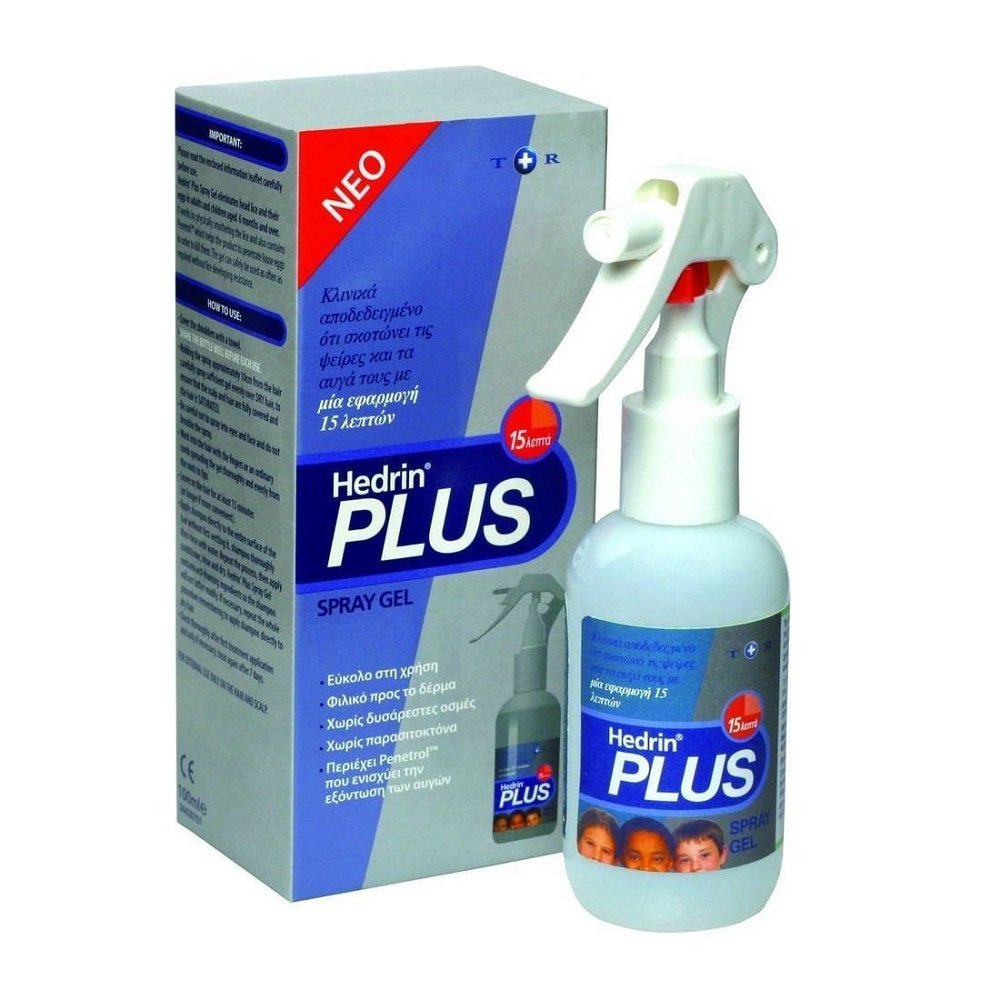 Hedrin Plus Spray Gel Εξουδετερώνει τις Ψείρες & την Κόνιδα 100ml