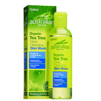Optima Australian Organic Tea Tree Deep Cleansing Skin Wash Παρέχει Βαθύ Καθαρισμό Και Αντισηπτική Προστασία 250ml