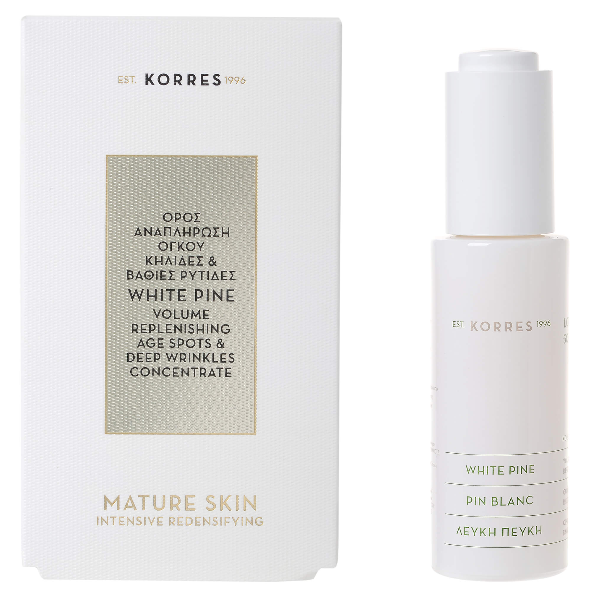Korres White Pine Serum Λευκή Πεύκη Ορός Προσώπου για την Αναπλήρωση Όγκου & Πυκνότητας 30ml