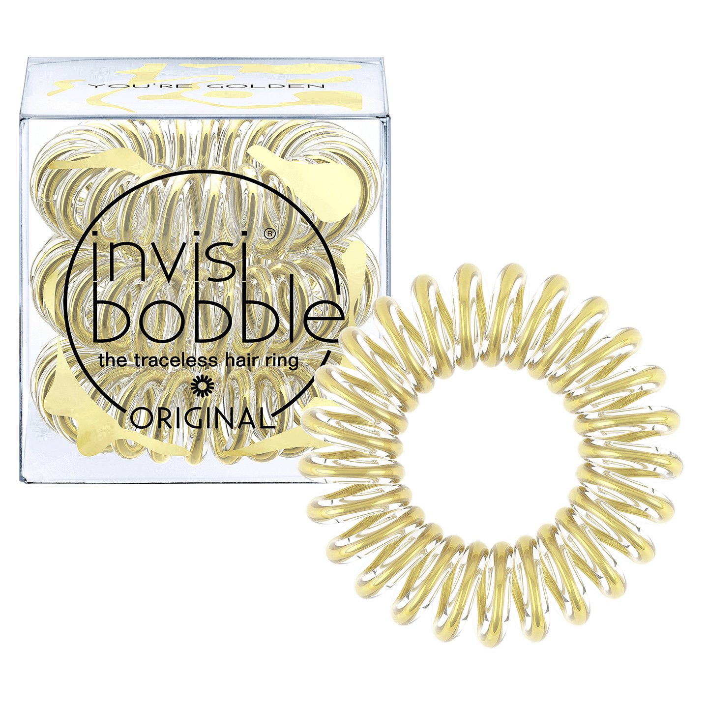 Invisibobble Original Time To Shine You’re Golden Λαστιχάκι Μαλλιών 3 Τεμάχια