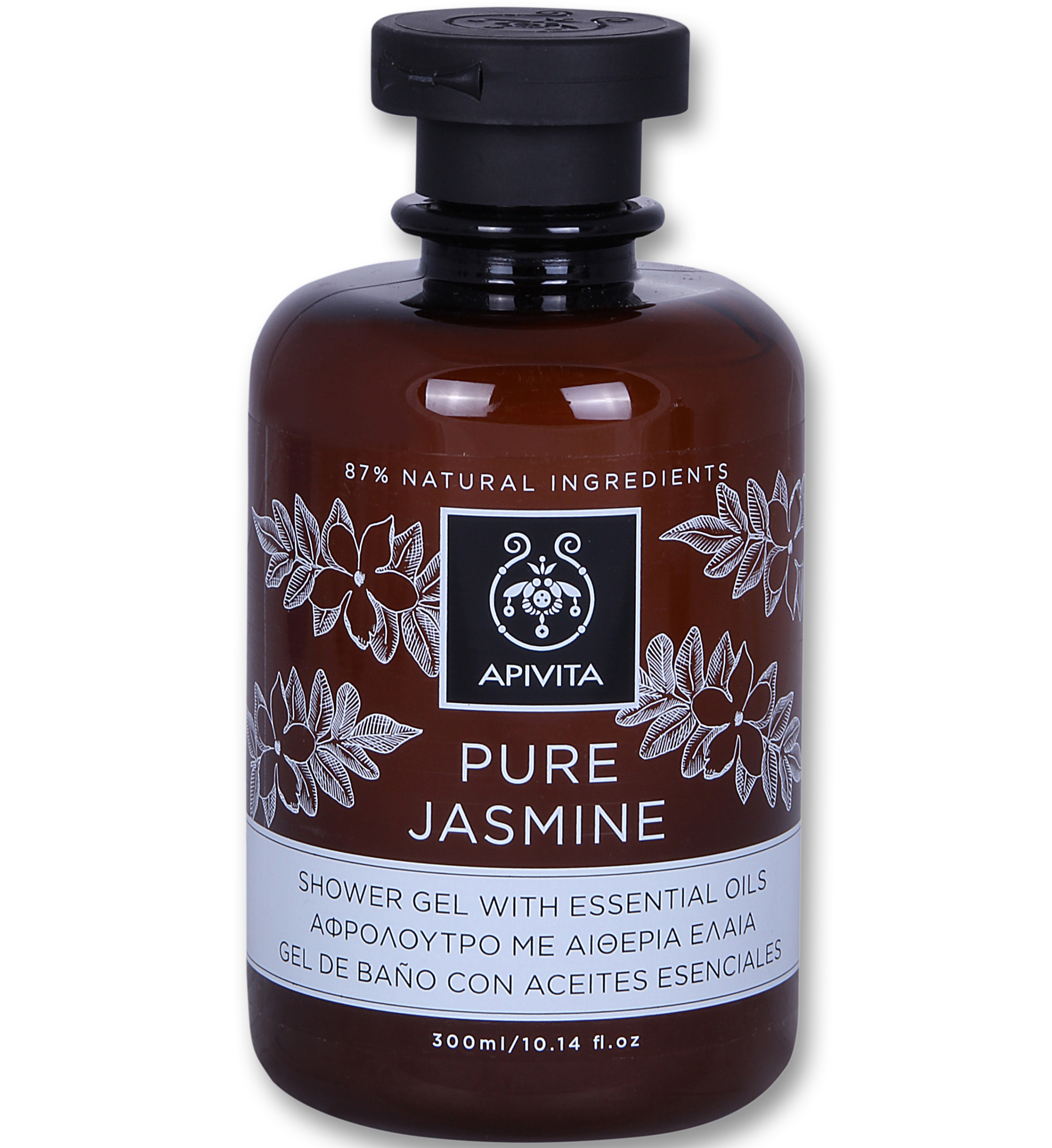 Apivita Pure Jasmine Shower Gel with Essential Oils Αφρόλουτρο με Αιθέρια Έλαια & Άρωμα Γιασεμί 300ml