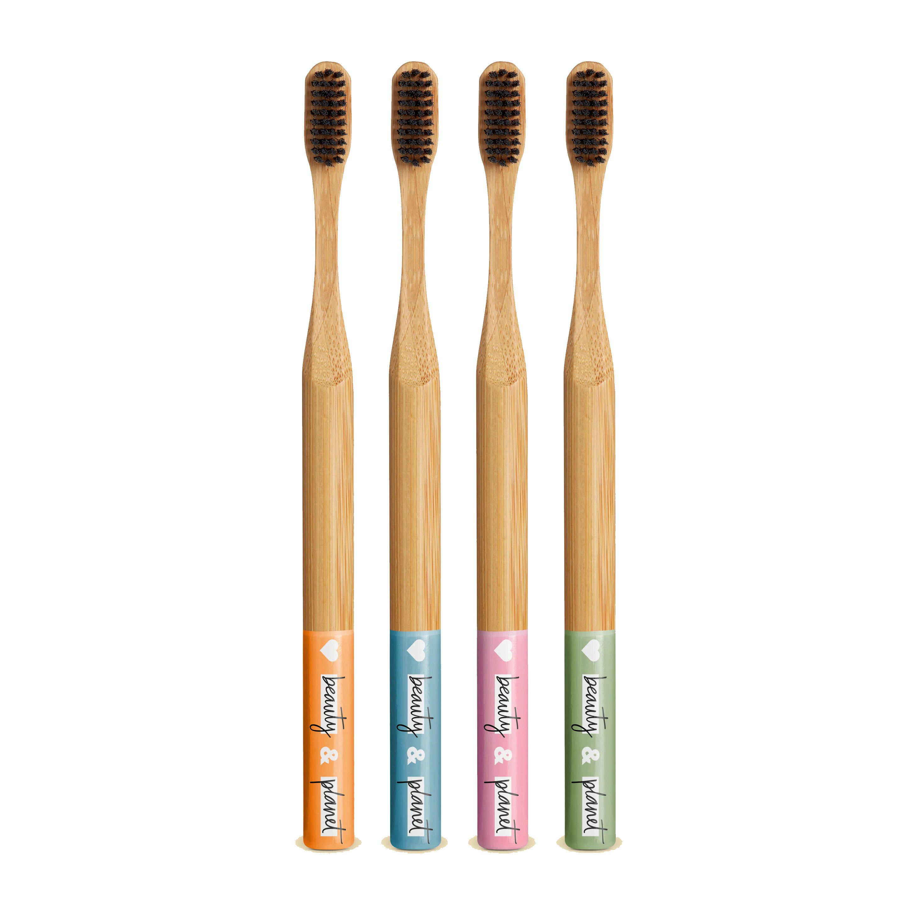 Love Beauty & Planet Bamboo Toothbrush Medium Μέτρια Οδοντόβουρτσα Από 100% Φυσικό Μπαμπού 1 Τεμάχιο ( Τυχαία Επιλογή Χρώματος)
