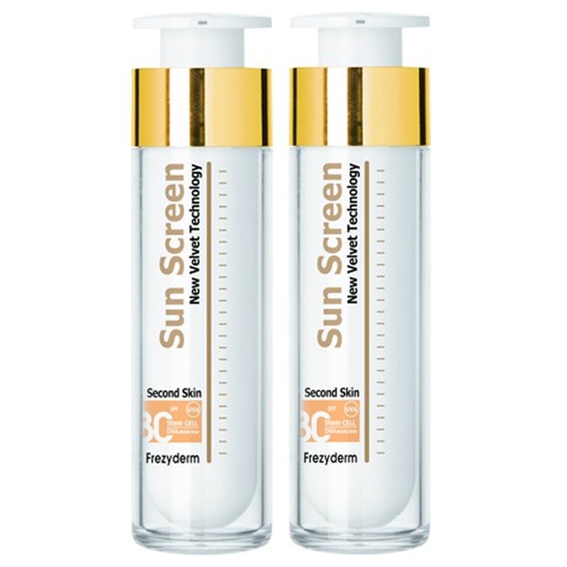 Frezyderm Σετ Frezyderm Sun Screen Velvet Face Cream Spf30 2x50ml,Διάφανη Αντηλιακή Προσώπου Βελούδινης Υφής, Υψηλής Προστασίας