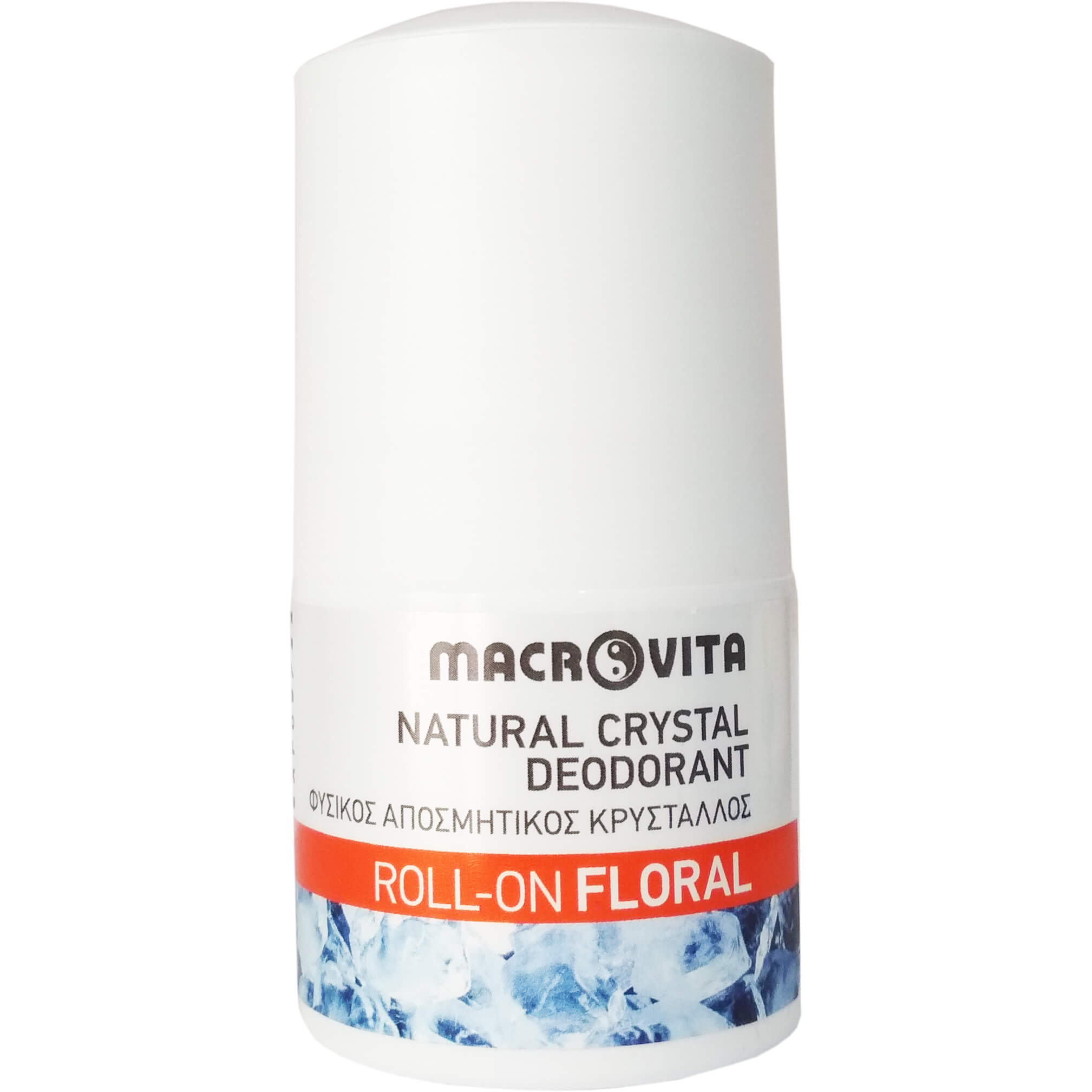 Macrovita Natural Crystal Deodorant Φυσικός Αποσμητικός Κρύσταλλος Roll-On Άρωμα Floral 50ml