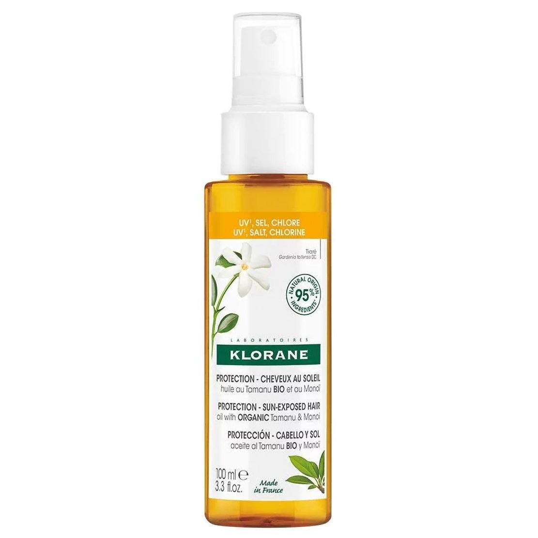 Klorane Klorane Protection Sun Exposed Hair Oil Spray with Organic Tamanu & Manoi Έλαιο Μαλλιών σε Μορφή Spray για Προστασία από τον Ήλιο, το Αλάτι & το Χλώριο 100ml
