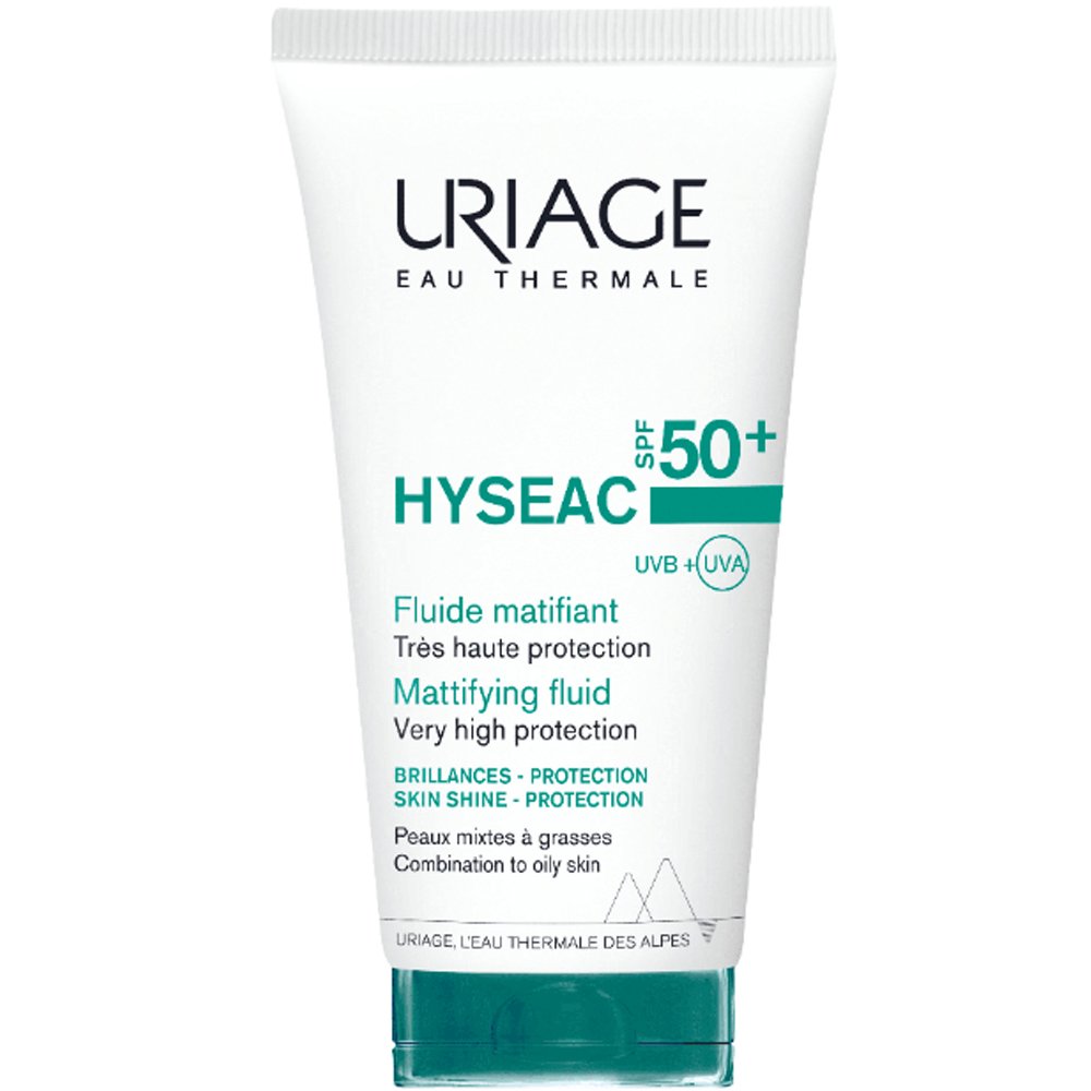 Uriage Hyseac Fluid Very High Protection Moisturizes Spf50+ Ματ Ενυδατική Κρέμα Προσώπου Πολύ Υψηλής Αντηλιακής Προστασίας για Μικτές Λιπαρές Επιδερμίδες 50ml