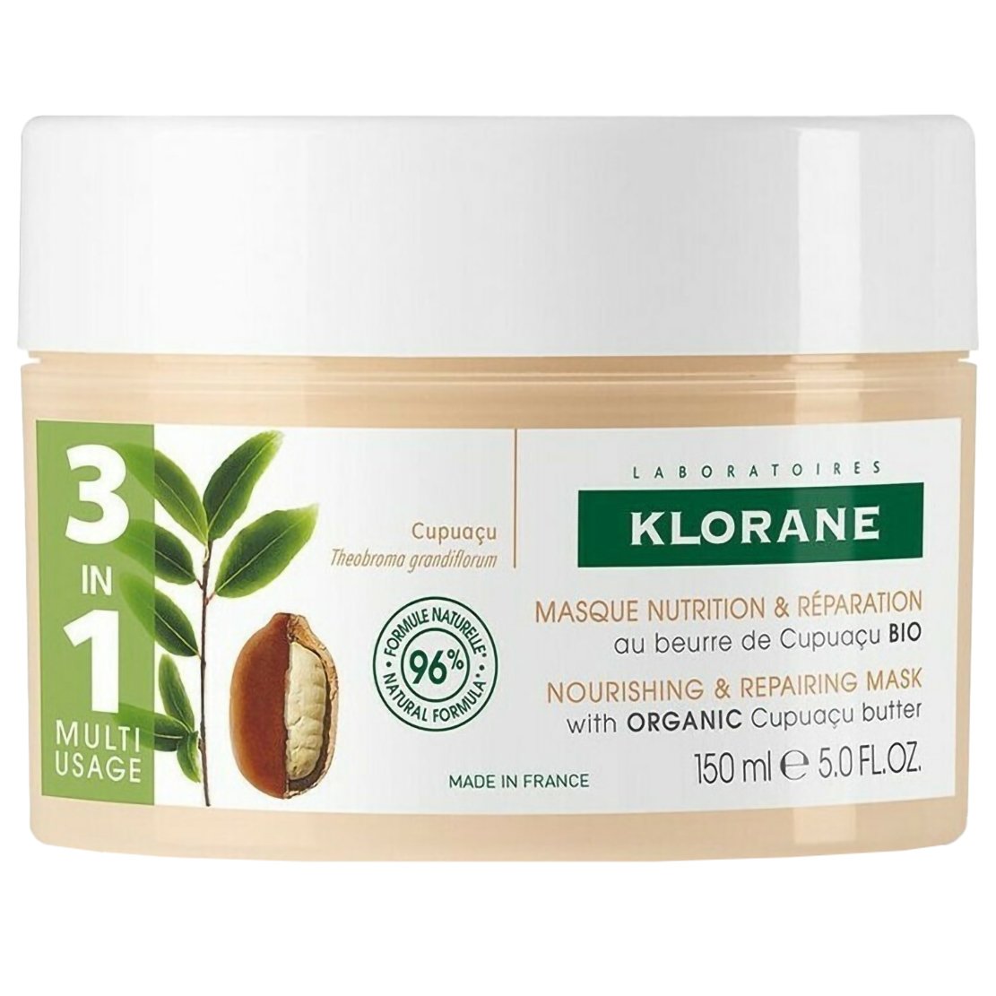 Klorane Cupuacu Mask Μάσκα Θρέψης & Επανόρθωσης για Ξηρά Μαλλιά με Βιολογικό Βούτυρο Cupuacu 150ml