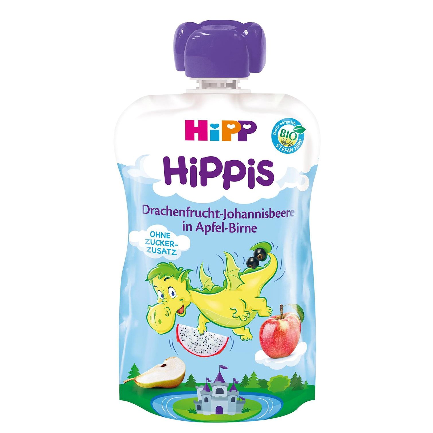 Hipp Hippis Βιολογικό Παρασκεύασμα Φρούτων με Μήλο, Αχλάδι, Dragon Fruit & Φραγκοστάφυλο 100gr