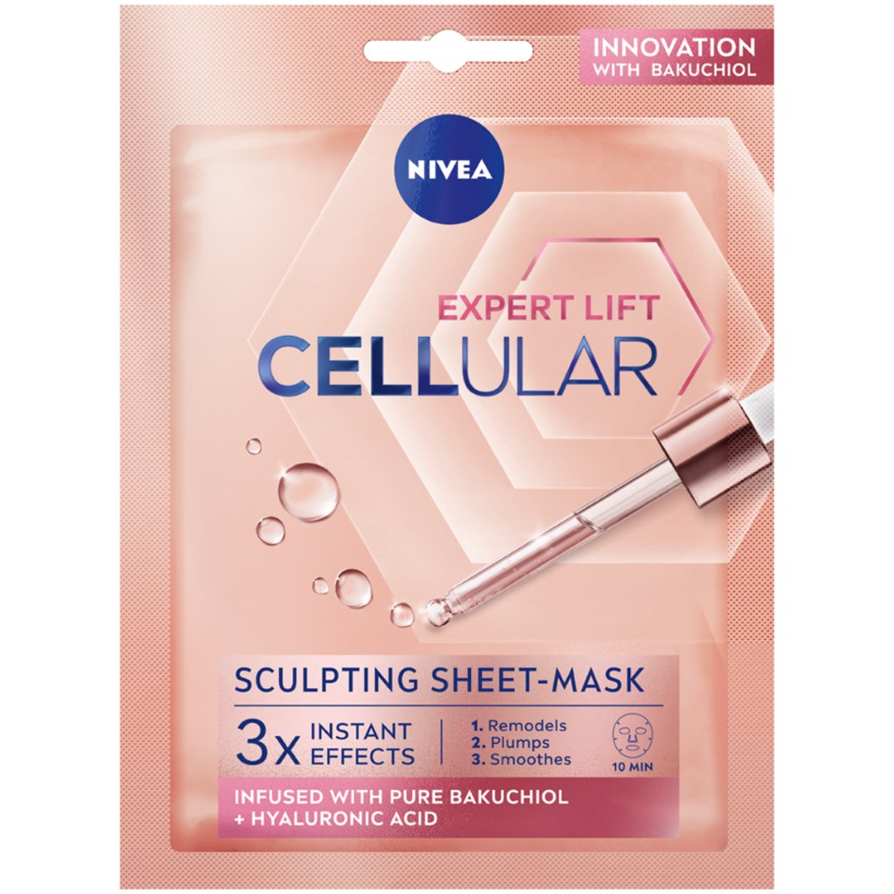 Nivea Nivea Cellular Expert Lift Sculpting Tissue Mask Αντιρυτιδική Υφασμάτινη Μάσκα Προσώπου με Bakuchiol & Υαλουρονικό Όξυ 1 Τεμάχιο