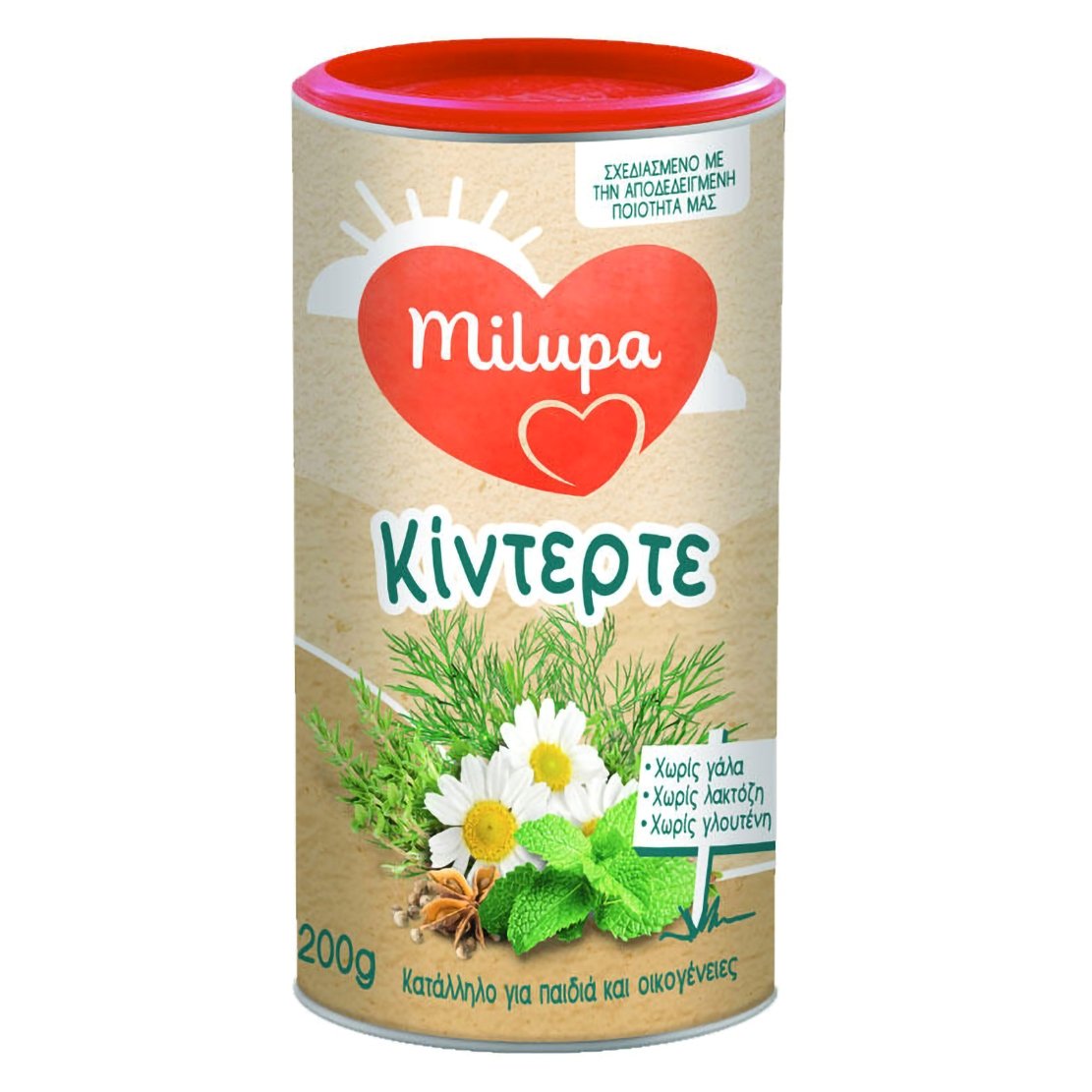 Milupa Κίντερτε Ρόφημα Βοτάνων, Κατάλληλο για Παιδιά & Οικογένειες 200gr