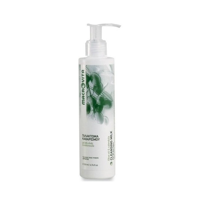 Macrovita Cleansing Milk with Olive Oil & Calendula Γαλάκτωμα Καθαρισμού με Ελαιόλαδο & Καλέντουλα 200ml