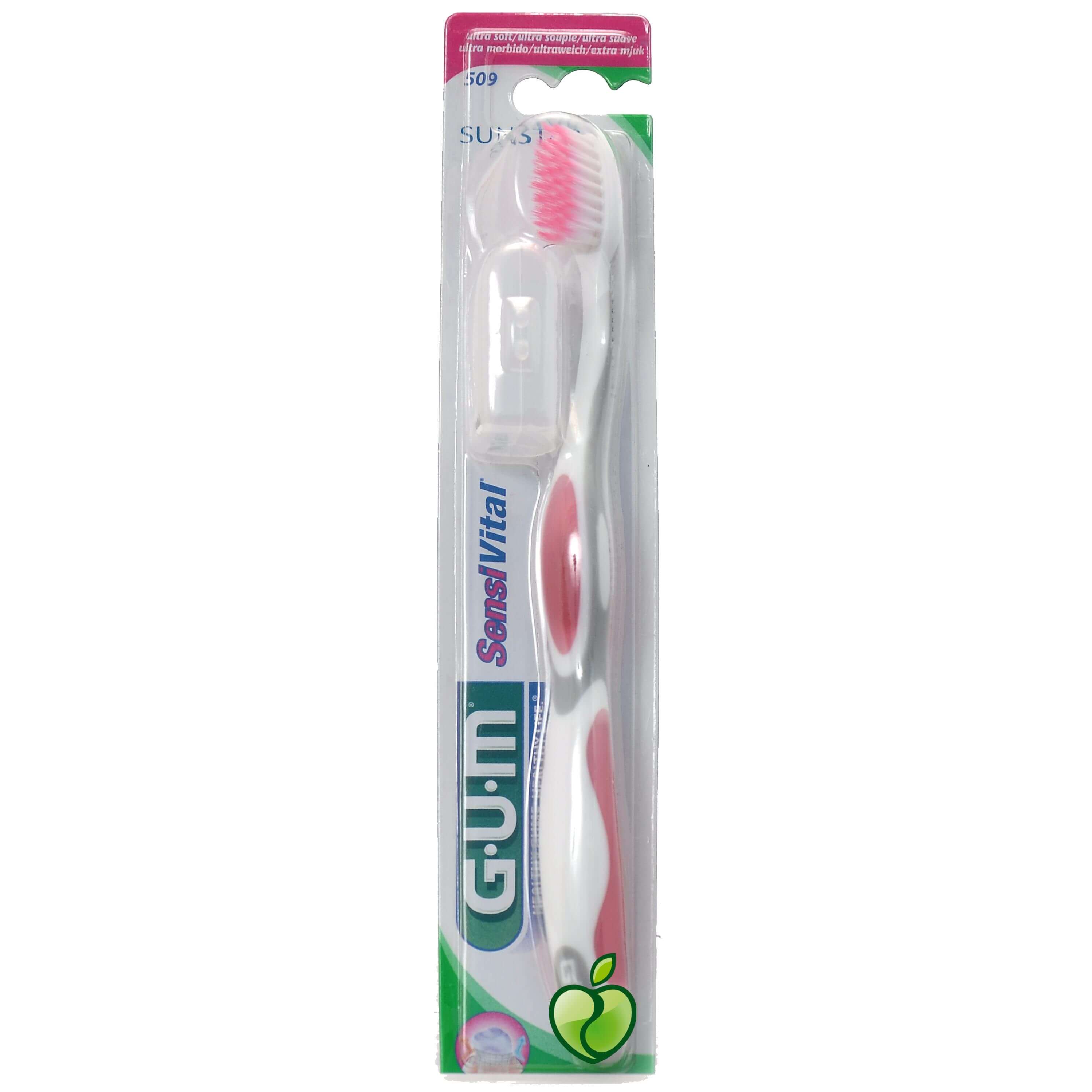Gum SensiVital Ultra Soft Οδοντόβουρτσα με Θήκη Προστασίας (509) – ροζ
