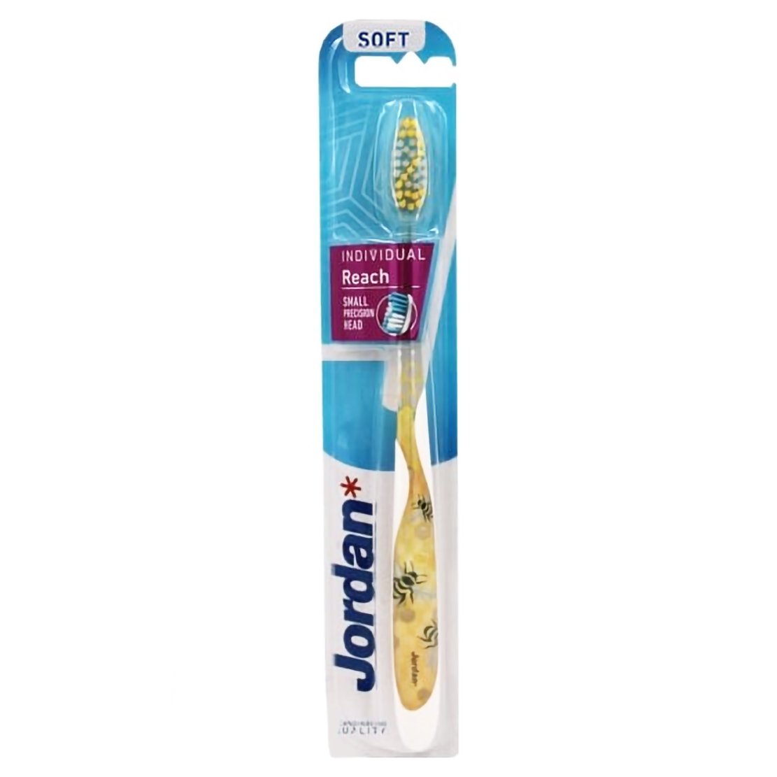 Jordan Individual Reach Soft Toothbrush Μαλακή Οδοντόβουρτσα με Εργονομική Λαβή για Βαθύ Καθαρισμό 1 Τεμάχιο Κωδ 310041 – Κίτρινο