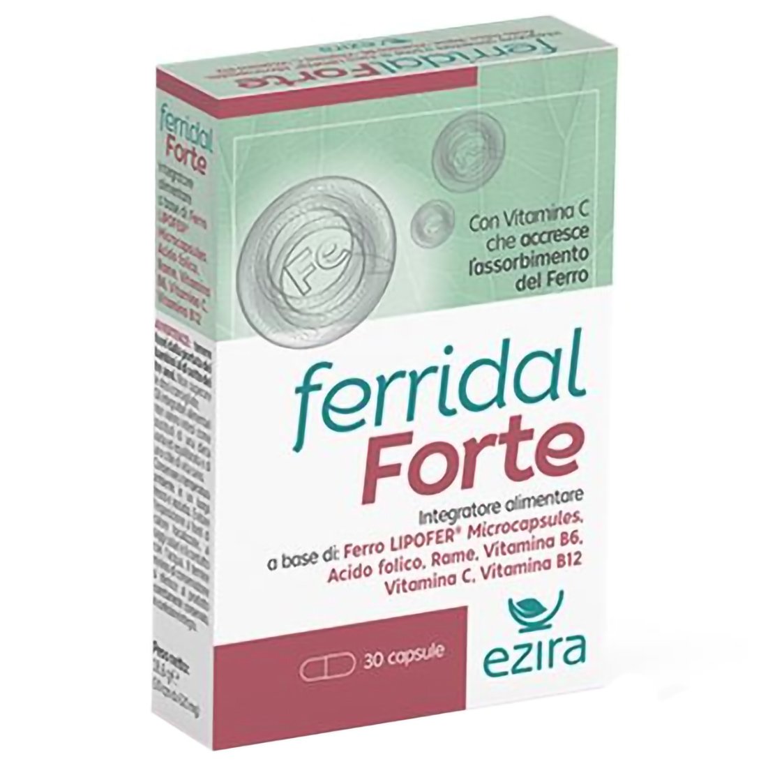 Ezira Ferridal Forte Food Supplement Συμπλήρωμα Διατροφής για την Καλή Κυκλοφορία του Αίματος 30caps