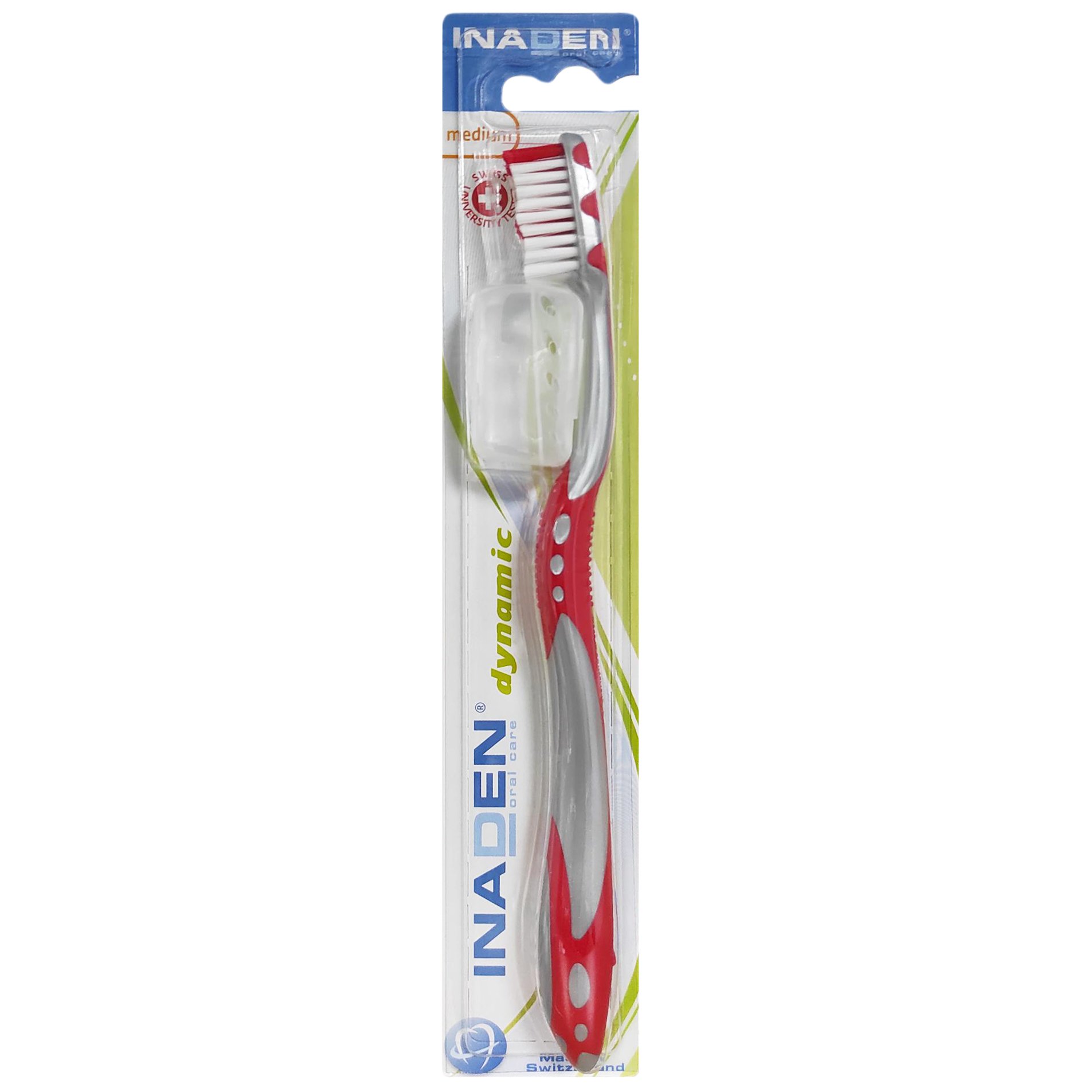 Inaden Dynamic Medium Toothbrush Μέτρια Οδοντόβουρτσα για Βαθύ Καθαρισμό 1 Τεμάχιο – Κόκκινο