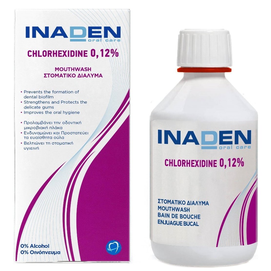 Inaden Oral Care Chlorhexiden Mouthwash Στοματικό Διάλυμα για Ολοκληρωμένη Στοματική Προστασία σε Δόντια & Ούλα 250ml