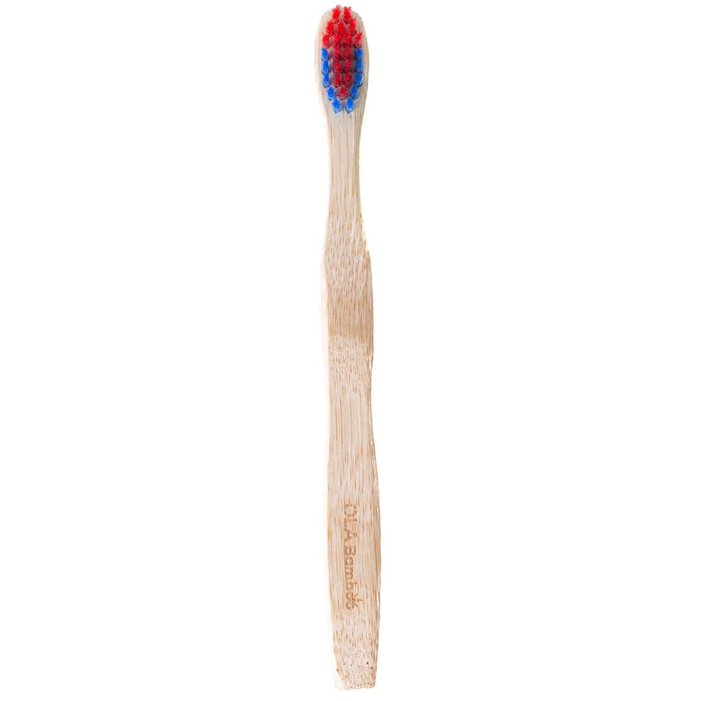 OLABamboo Kids Toothbrush Soft Μαλακή Παιδική Οδοντόβουρτσα από 100% Μπαμπού 1 Τεμάχιο – Κόκκινο / Μπλε
