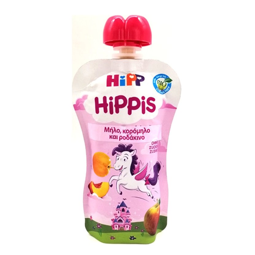 Hipp Hippis Βιολογικό Παρασκεύασμα Φρούτων με Μήλο,Κορόμηλο & Ροδάκινο 100gr