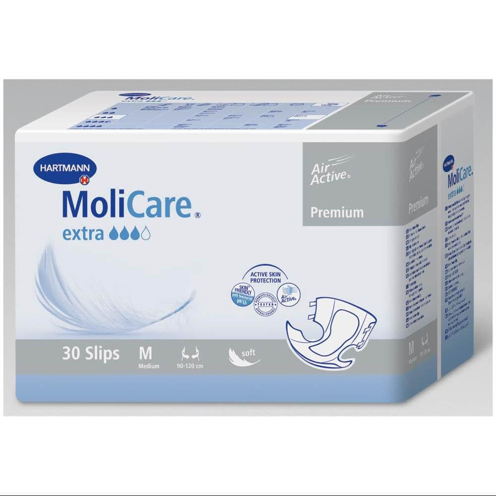 Hartmann MoliCare Premium Soft Extra 90-120cm Medium Πάνες Για Βαριά Και Οξύτατη Ακράτεια Ούρων Και Κοπράνων 30 τμχ