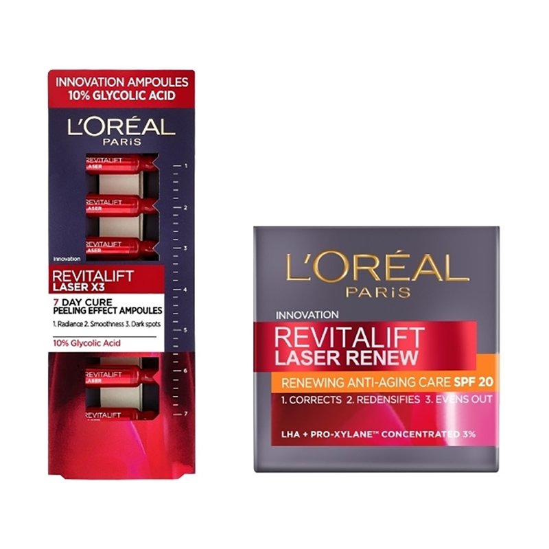 L’oreal Paris Πακέτο Προσφοράς Revitalift Spf20 Laser Renew 50ml & Revitalift Laser Renew Αμπούλες 7 Ημερών 7x1ml