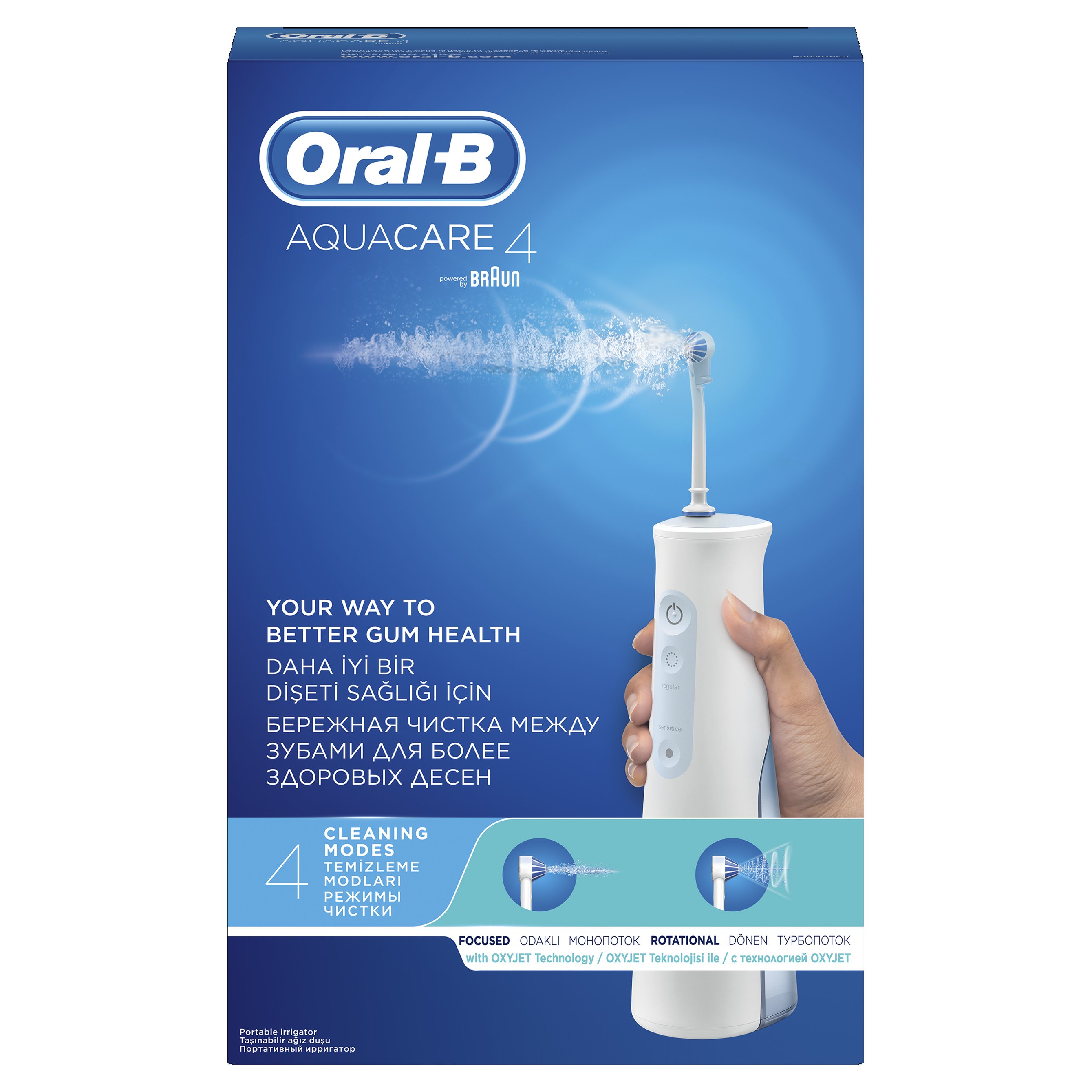 Oral-B Aquacare Water Flosser Irrigator με Τεχνολογία Oxyjet Center Συσκευή Εκτόξευσης Νερού για Επαγγελματικό Καθαρισμό