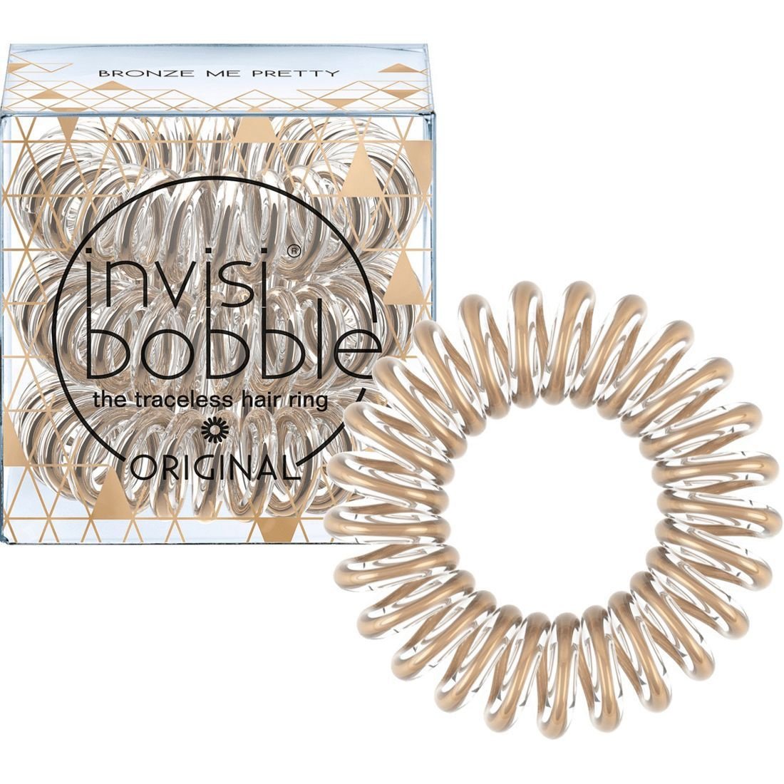 Invisibobble Original Time To Shine Bronze me Pretty Λαστιχάκι Μαλλιών 3 Τεμάχια