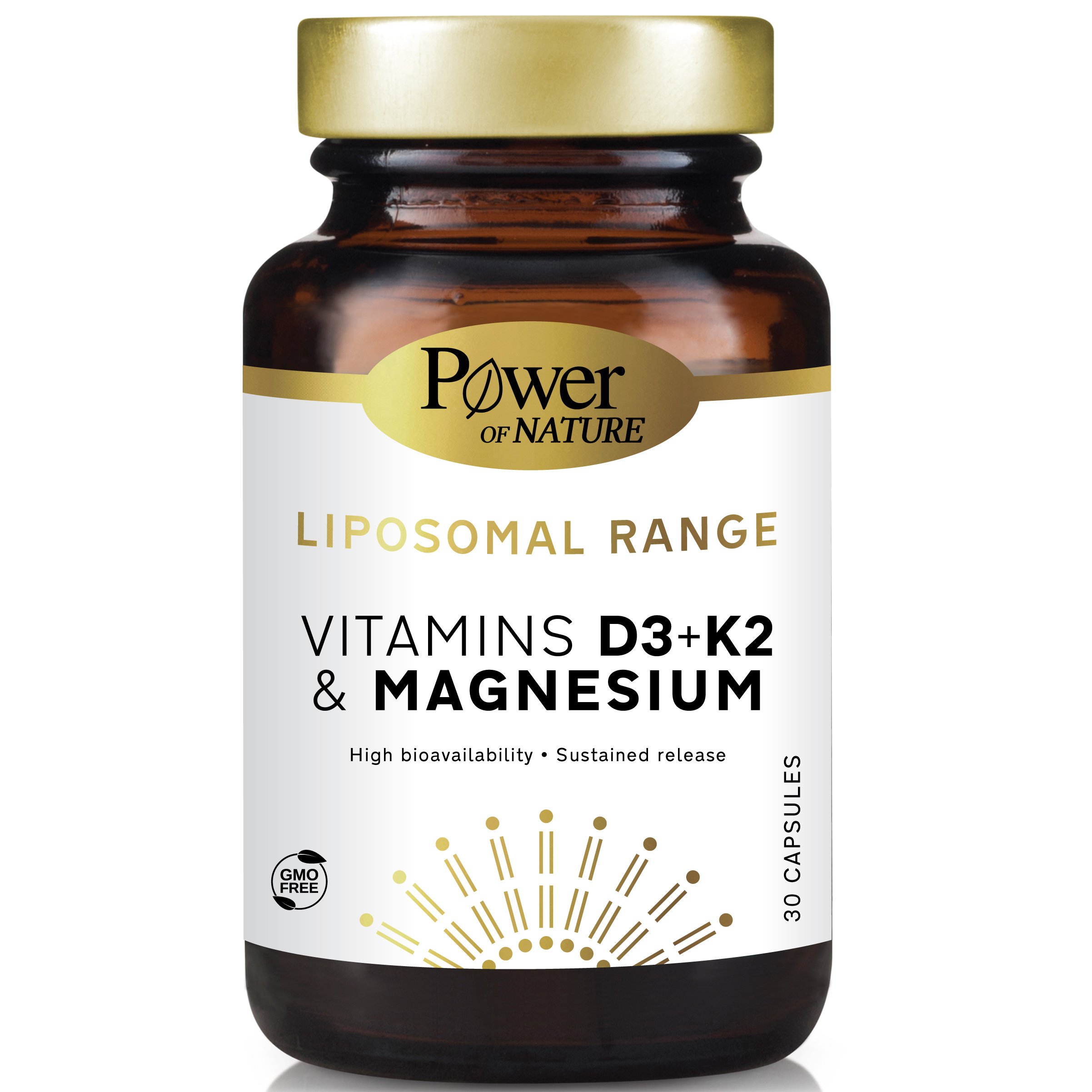 Power of Nature Liposomal Range Vitamins D3 + K2 & Magnesium Συμπλήρωμα Διατροφής Λιποσωμιακής Φόρμουλας Βιταμινών 30caps