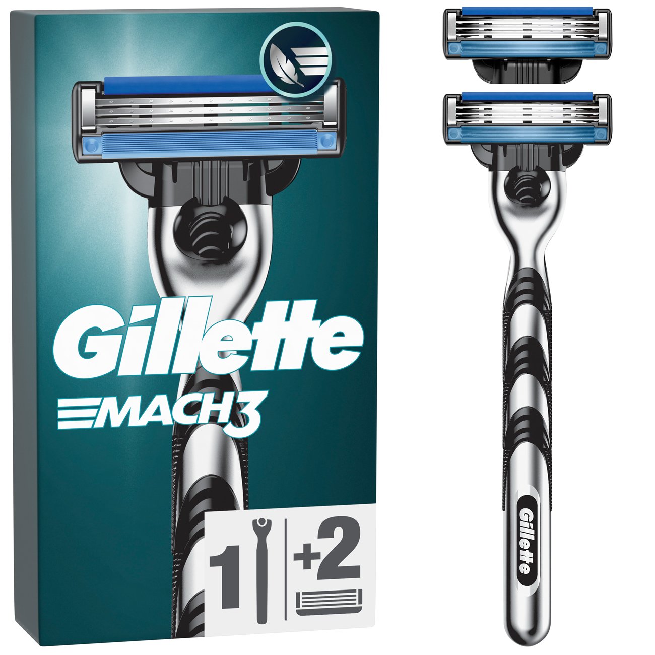 Gillette Mach 3 Ανδρική Ξυριστική Μηχανή για Πιο Βαθύ Ξύρισμα Χωρίς Κοκκινίλες 1 Μηχανή & 2 Ανταλλακτικά