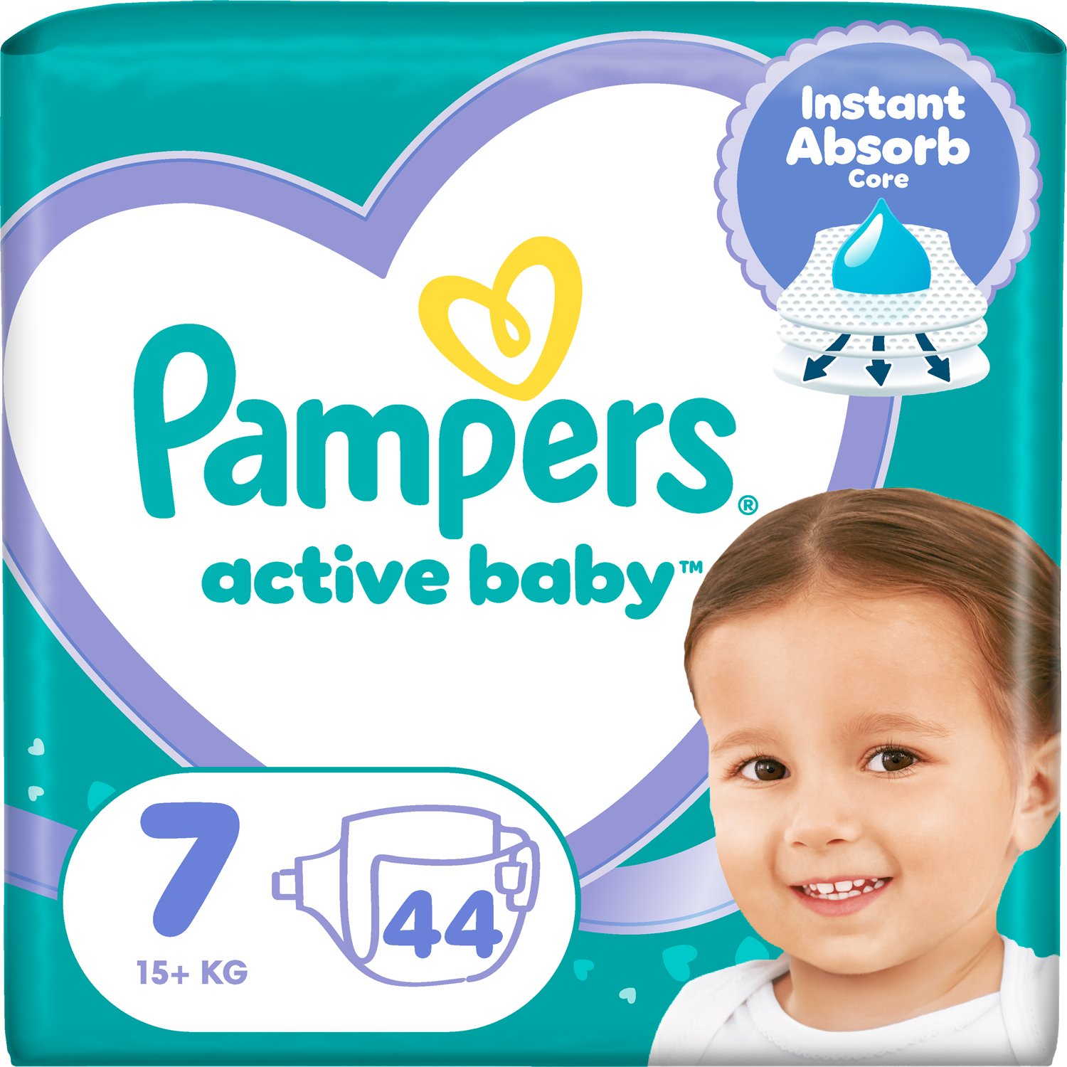 Pampers Active Baby Νο7 (15+ kg) 44 Τεμάχια