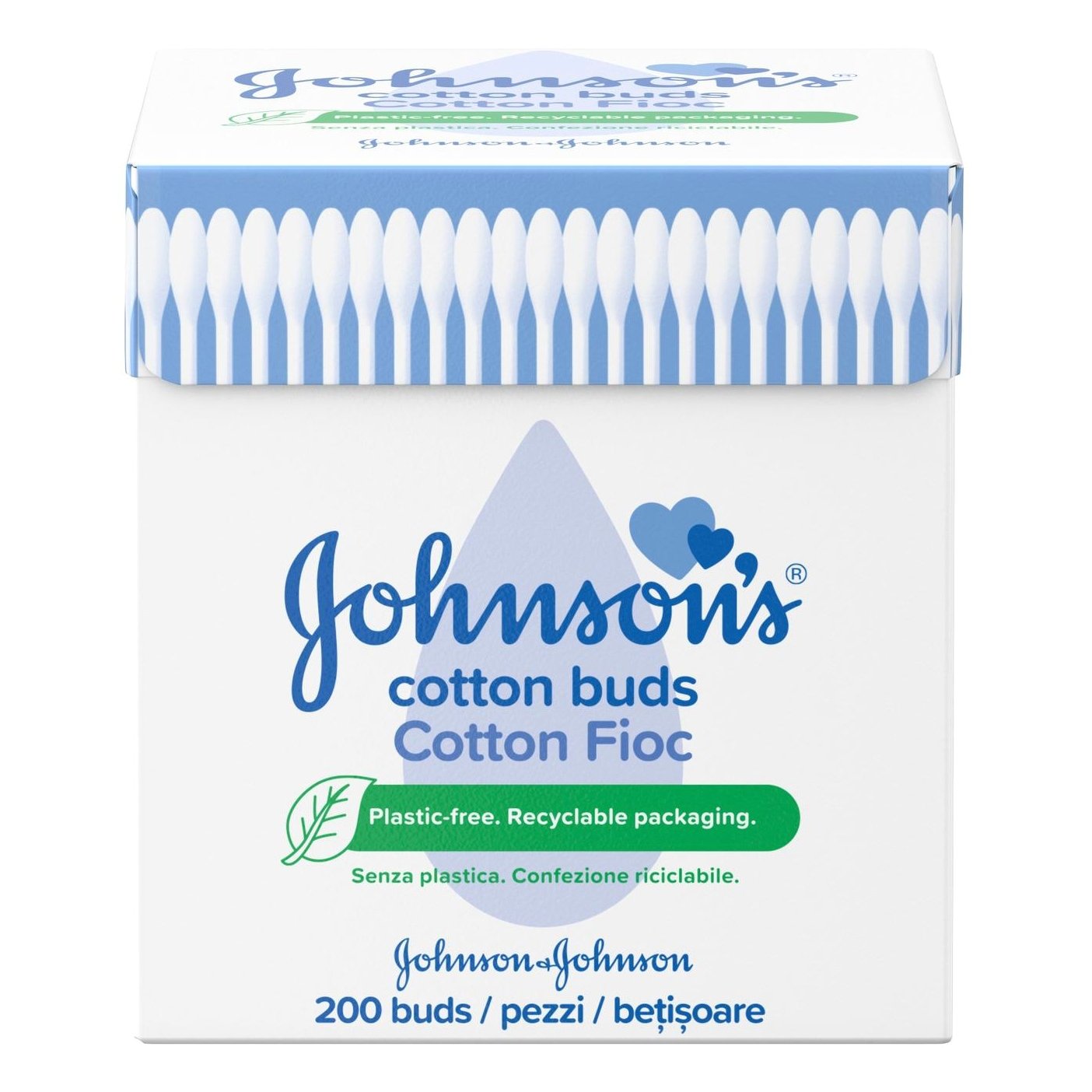 Johnsons & Johnsons Johnson's Baby Cotton Buds Μπατονέτες Από 100% Βαμβάκι 200 Τεμάχια