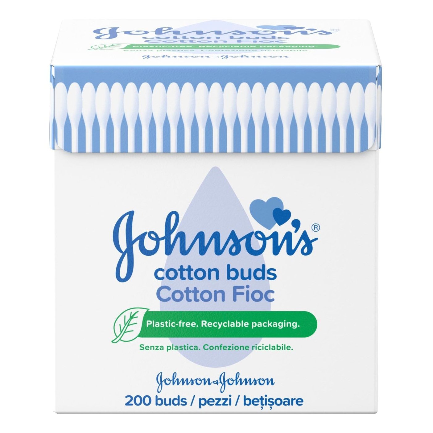 Johnson’s Baby Cotton Buds Μπατονέτες Από 100% Βαμβάκι 200 Τεμάχια