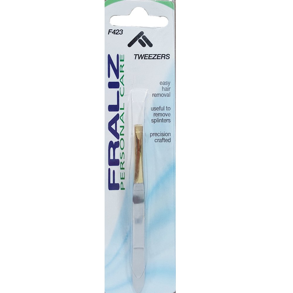 Fraliz F423 Tweezers Τσιμπιδάκι Φρυδιών με Ίσια Μύτη Χρυσή 1 Τεμάχιο