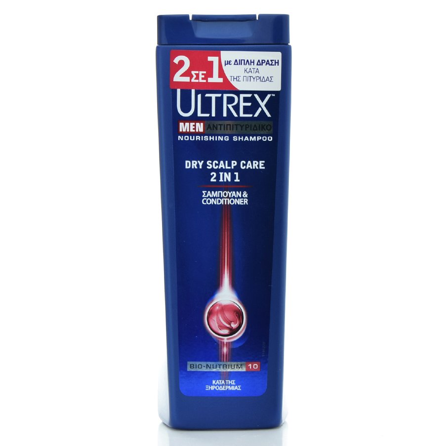 Ultrex Men Dry Scalp Care 2 in 1 Αντιπιτυριδικό Σαμπουάν & Conditioner Διπλής Δράσης Κατά της Ξηροδερμίας 360ml