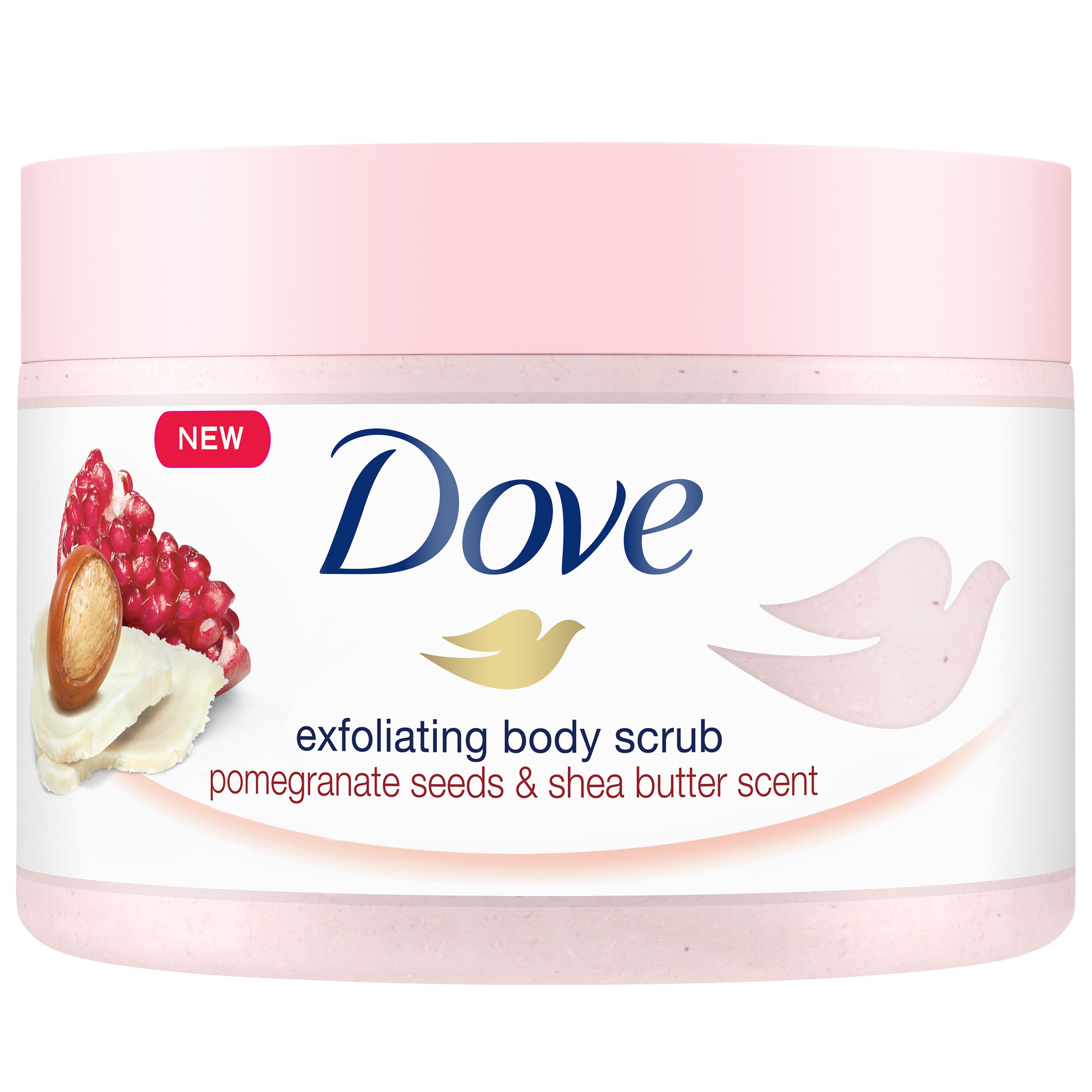 Dove Exfoliating Body Scrub Pomegranate Seeds & Shea Butter Scent Scrub Σώματος για Απαλή, Μεταξένια Επιδερμίδα 225ml