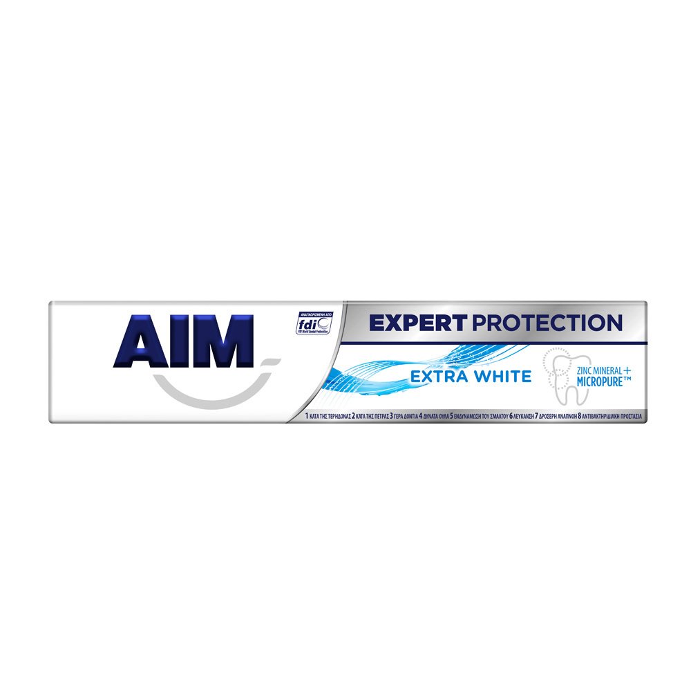 Aim Expert Protection Extra White Λευκαντική Οδοντόκρεμα Πολλαπλής Προστασίας 75ml