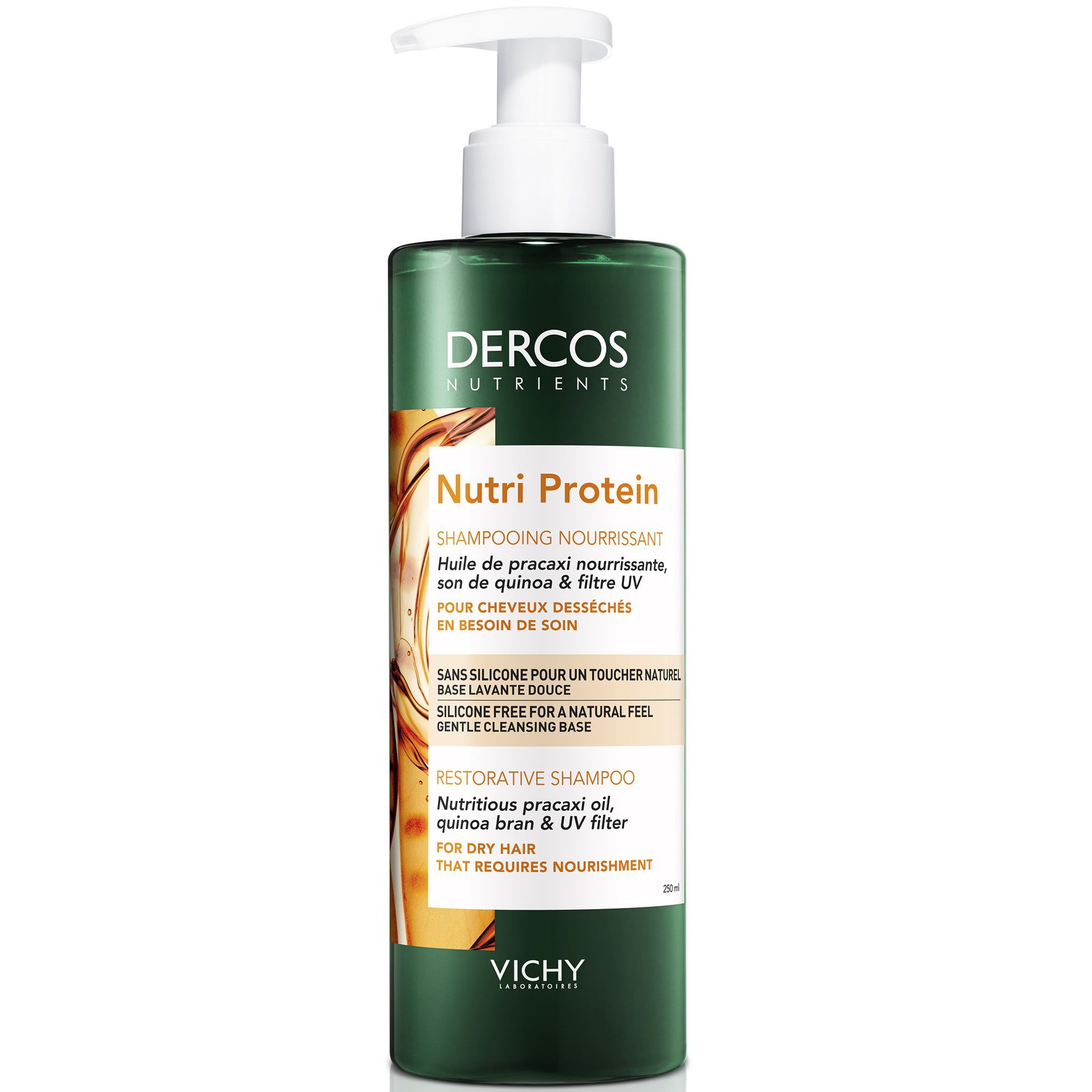 Vichy Dercos Nutrients Nutri Protein Shampoo Θρεπτικό Αναδομητικό Σαμπουάν για Ξηρά Ταλαιπωρημένα Μαλλιά 250ml