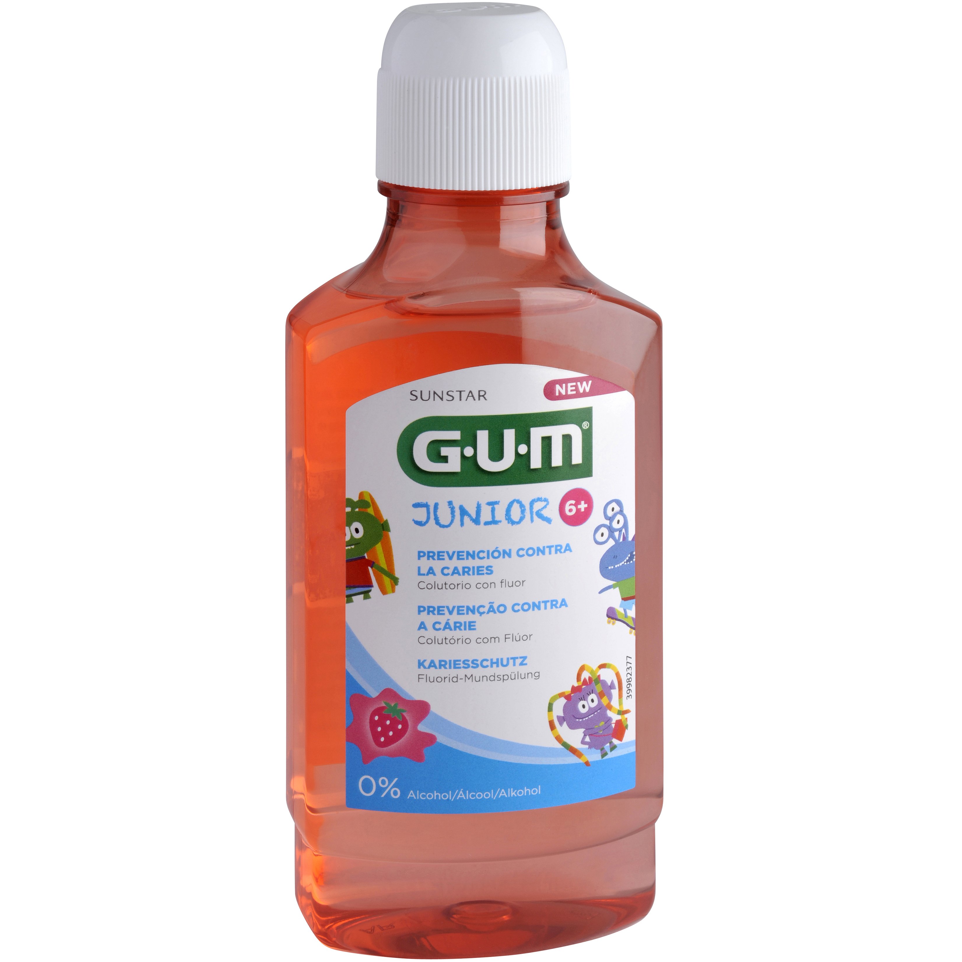 Gum Junior 6+ Cavities Prevention Fluoride Mouthrinse 3022 Παιδικό Στοματικό Διάλυμα Κατά της Τερηδόνας με Γεύση Φράουλα 300ml