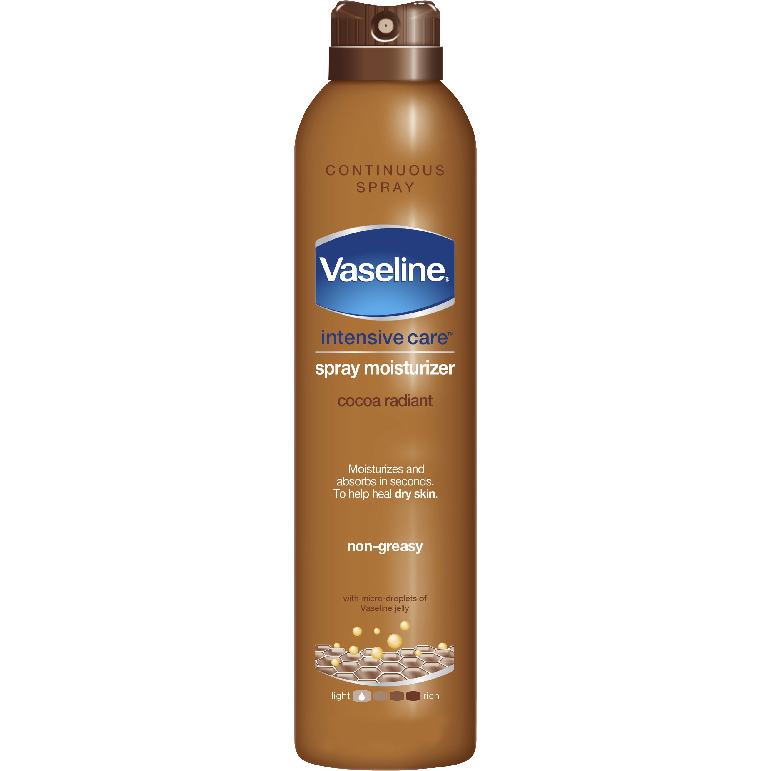 Vaseline Intensive Care Cocoa Radiant Spray Moisturizer Θρεπτικό Ενυδατικό Spray Σώματος με Βούτυρο Κακάο 190ml