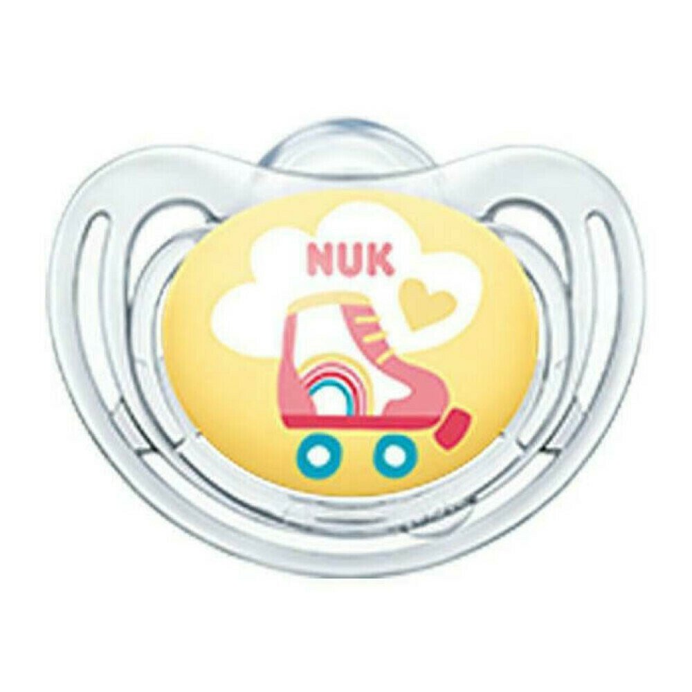 Nuk Freestyle Ορθοδοντική Πιπίλα Σιλικόνης με Θήκη 0-6m, 1 Τεμάχιο – Rollers Διάφανη