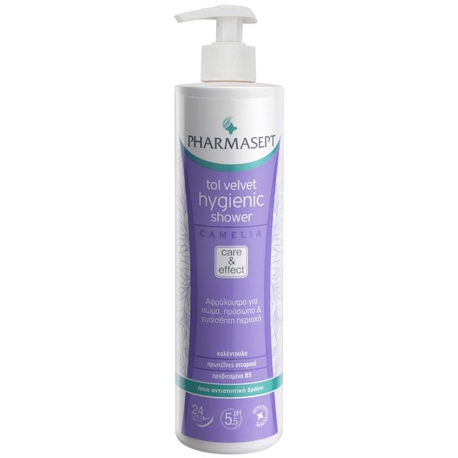 Pharmasept Tol Velvet Hygienic Shower Camelia Υγρό Υγιεινού Καθαρισμού Χωρίς Αλκάλια & Σαπούνι 500ml