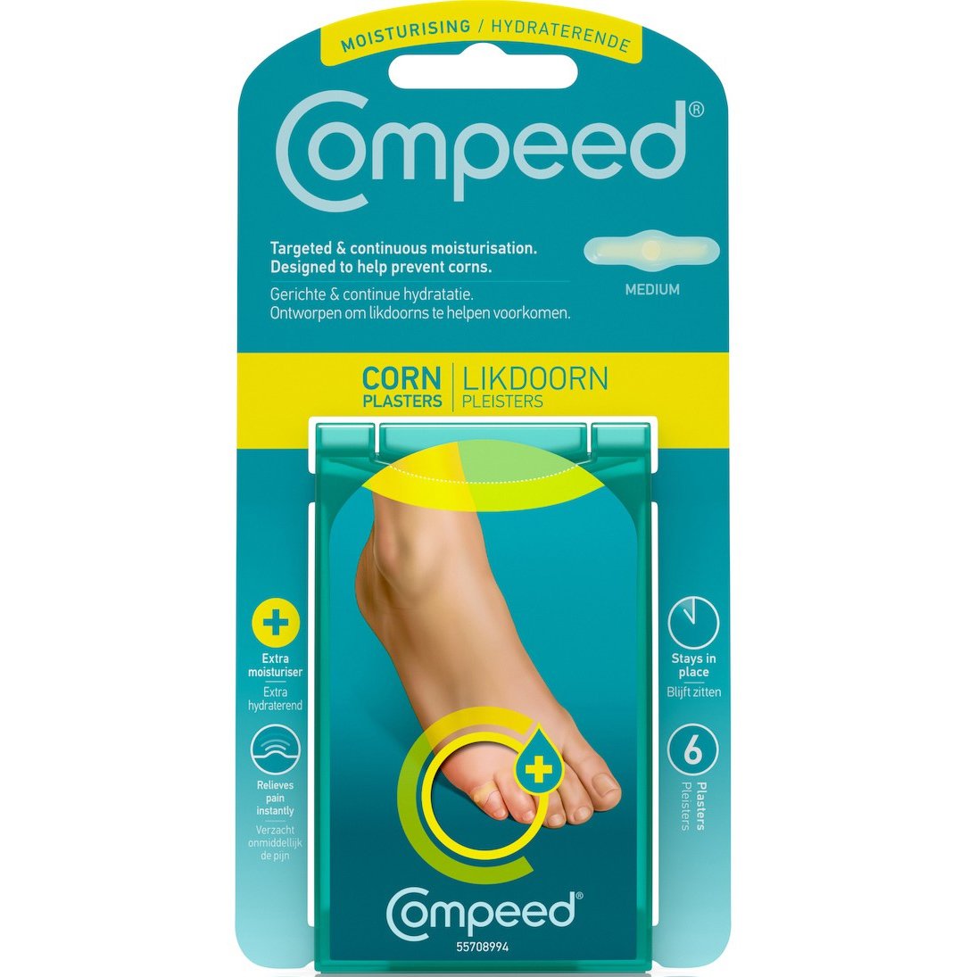 Compeed Compeed Μεσαία Ενυδατικά Επιθέματα για Κάλους που Προσφέρουν Ενυδάτωση και Απορροφούν τους Κραδασμούς 6τμχ