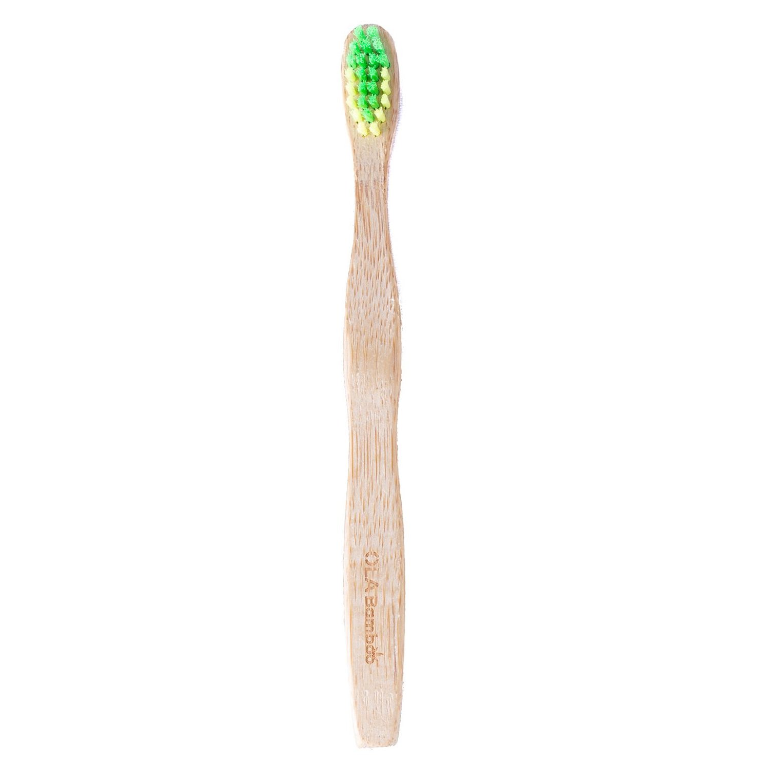 OLABamboo Kids Toothbrush Green, Yellow Παιδική Οδοντόβουρτσα Από 100% Μπαμπού Μαλακή Πράσινο, Κίτρινο 1 Τεμάχιο