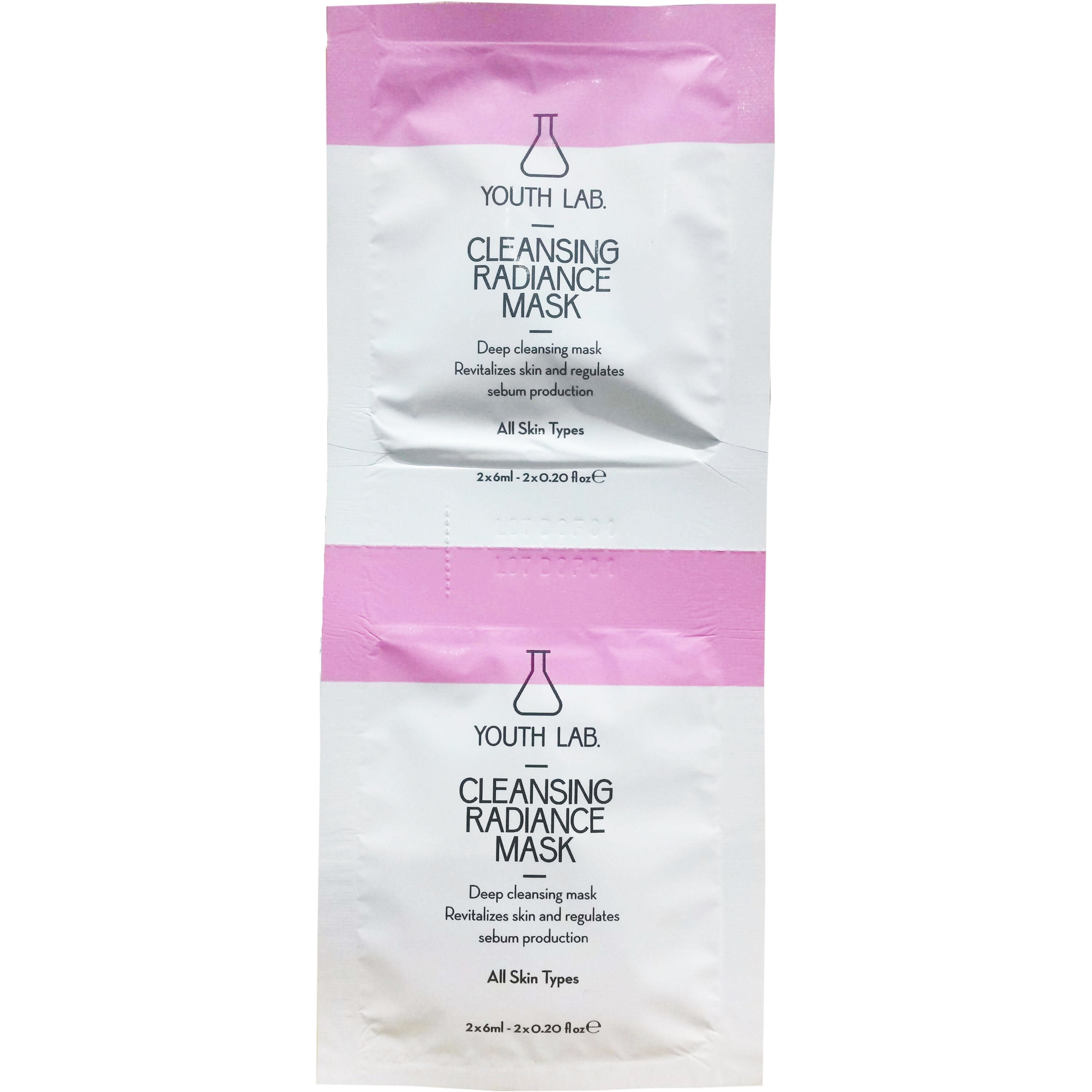 Youth Lab Cleansing Radiance Mask All Skin Types Μάσκα Βαθύ Καθαρισμού, Λάμψης & Μείωσης των Διεσταλμένων Πόρων 2 x 6ml