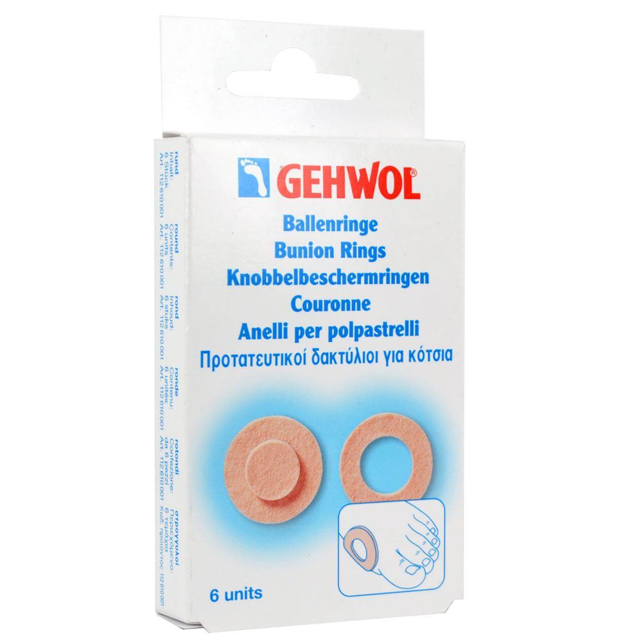 Gehwol Bunion Ring Round Προστατευτικοί Δακτύλιοι για Κότσια 6 τεμάχια