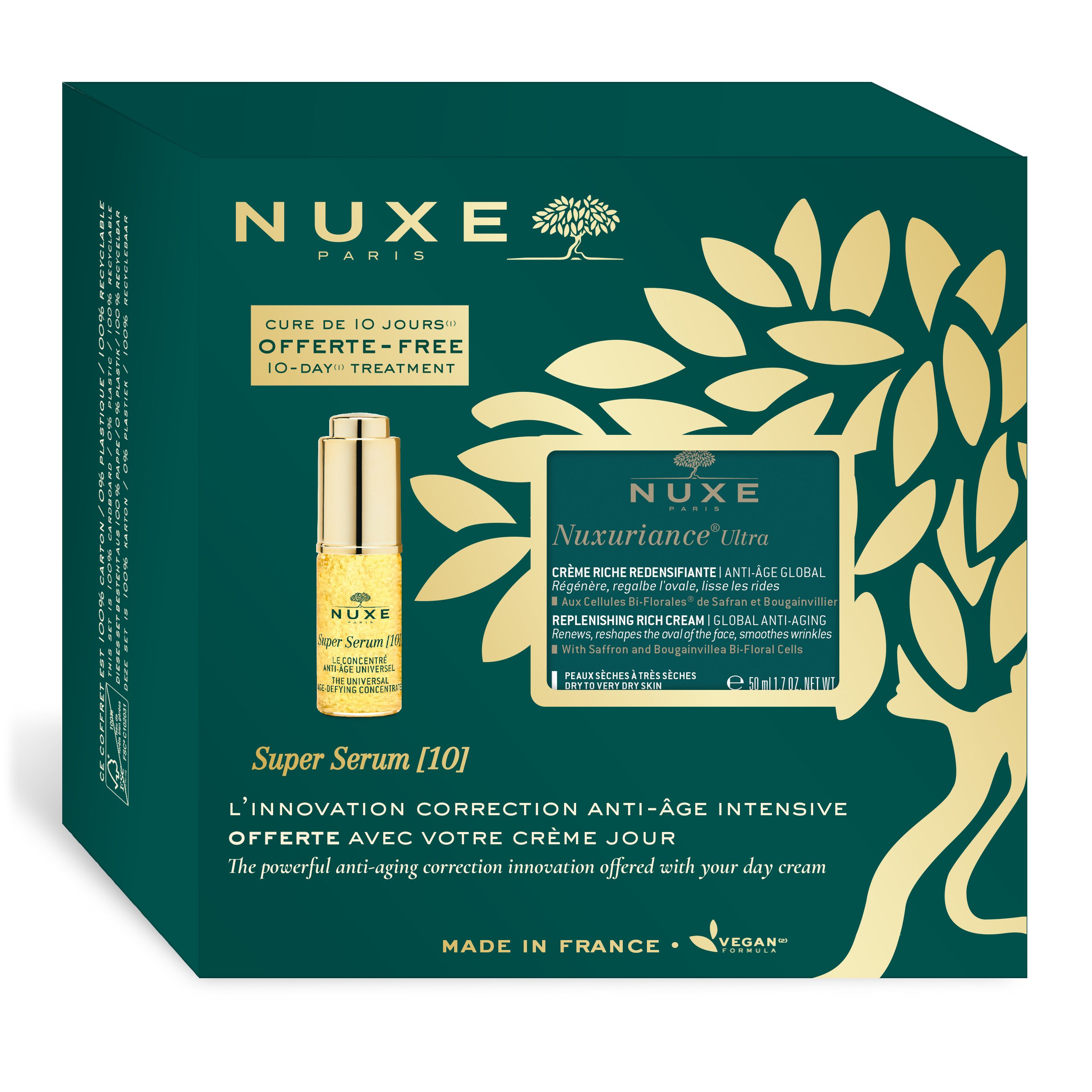 Nuxe Gift Pack Nuxuriance Ultra Creme Riche Anti-Age Global Dry to Very Dry Skin 50ml & Δώρο Super Serum 10, 5ml