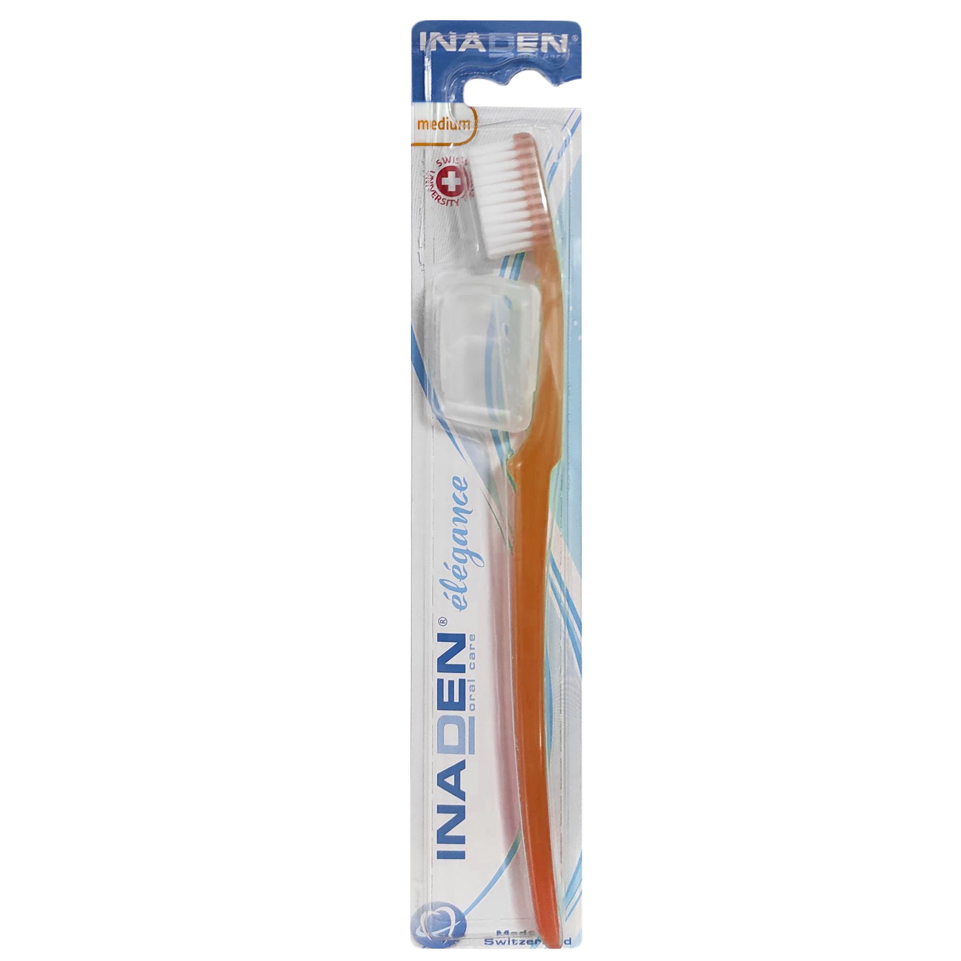 Inaden Elegance Medium Toothbrush Μέτρια Οδοντόβουρτσα για Βαθύ Καθαρισμό με Εργονομικό Σχήμα 1 Τεμάχιο – Πορτοκαλί